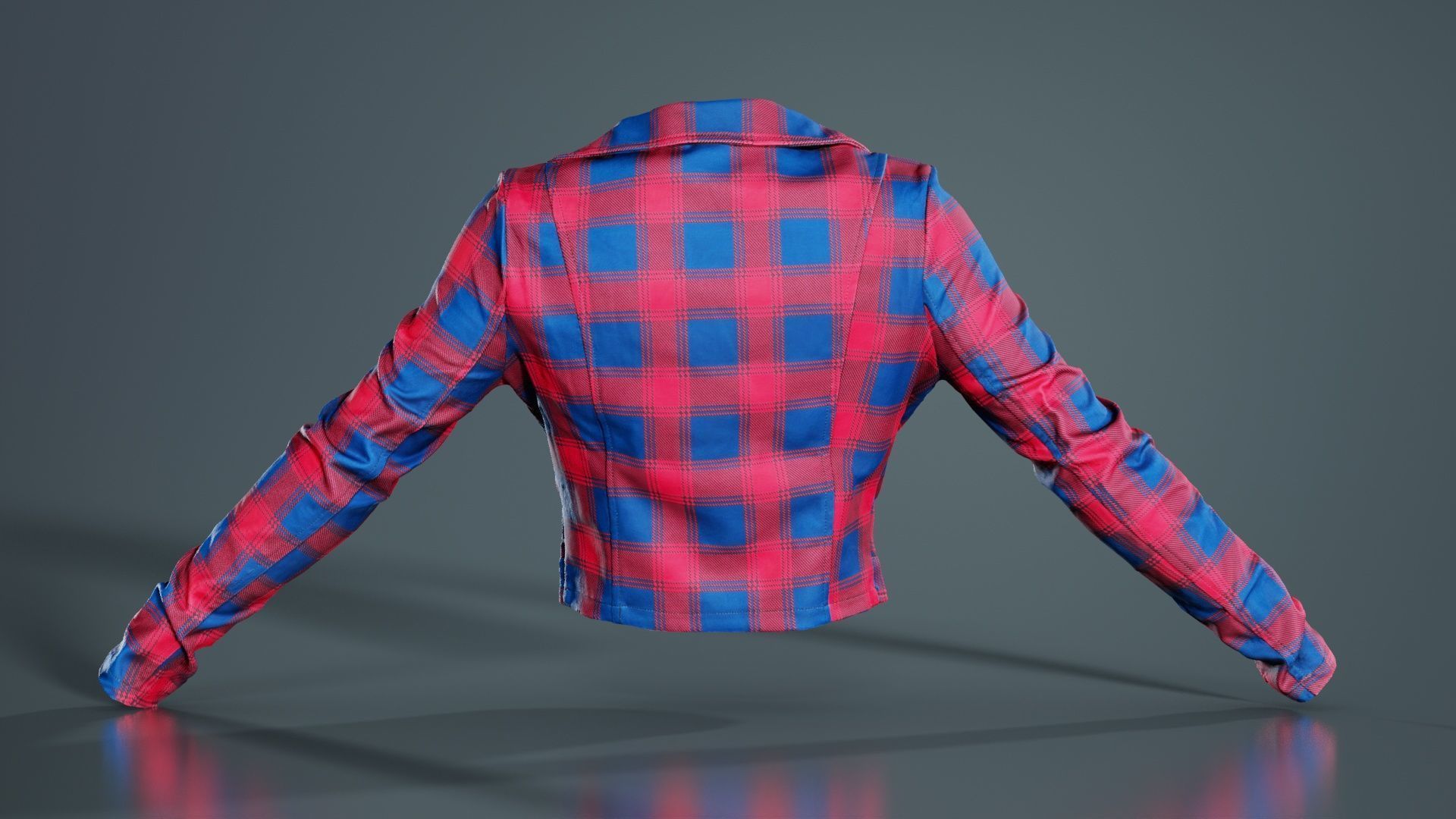 Plaid Suit Jacket Low-poly 3D model_6