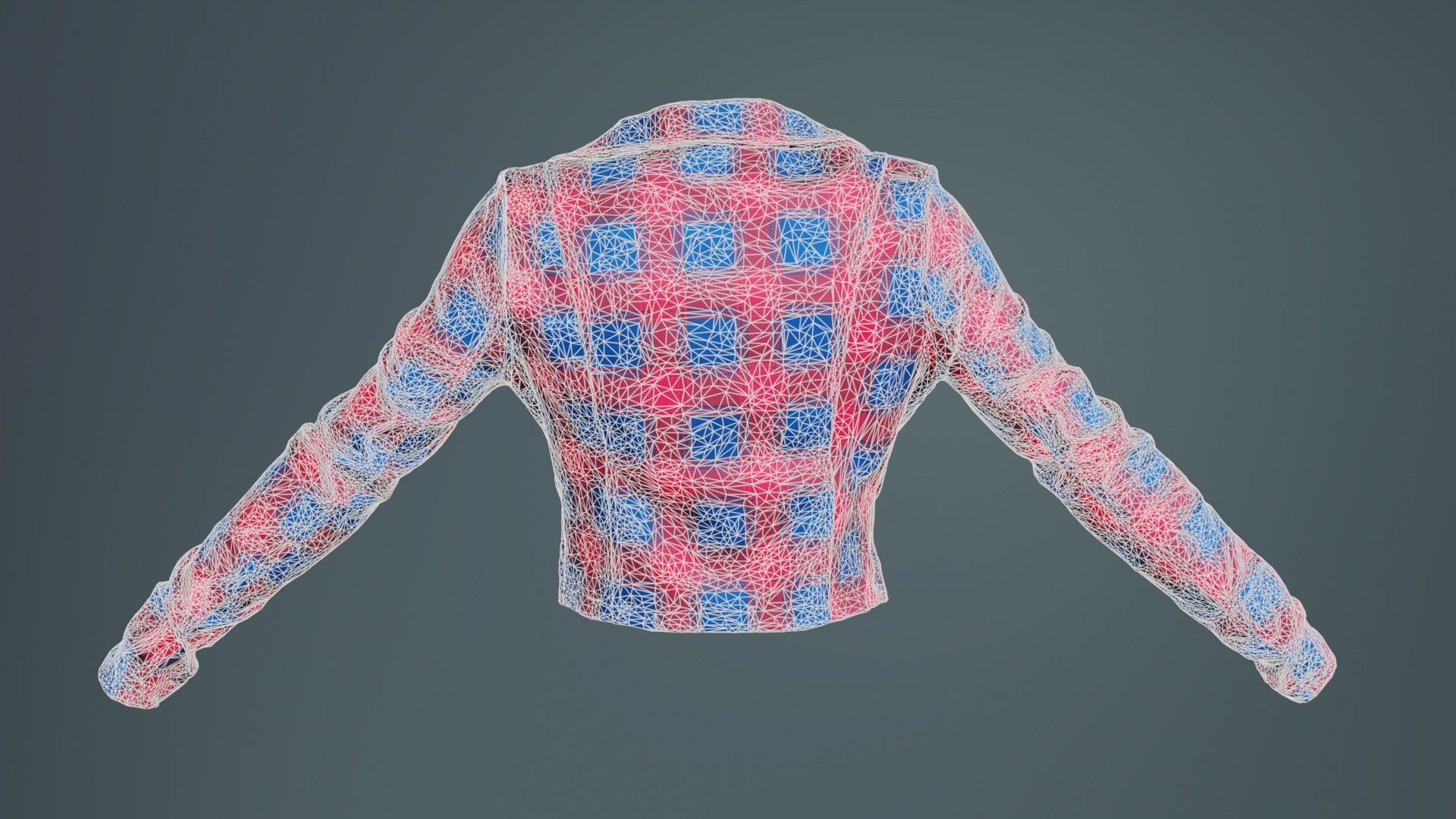 Plaid Suit Jacket Low-poly 3D model_10