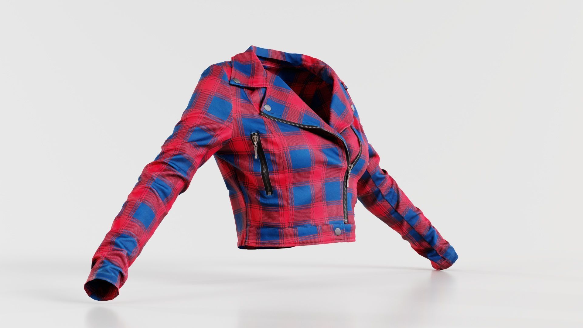 Plaid Suit Jacket Low-poly 3D model_1