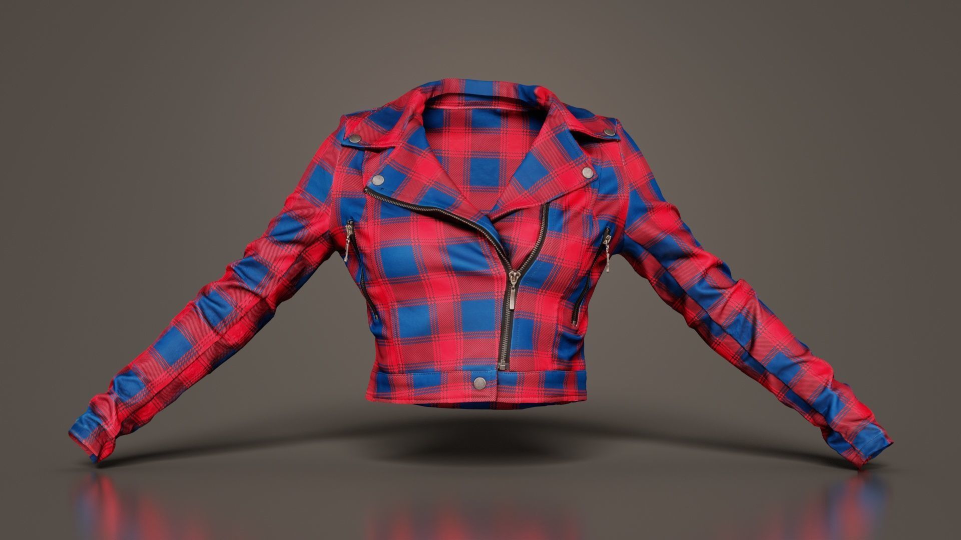 Plaid Suit Jacket Low-poly 3D model_5