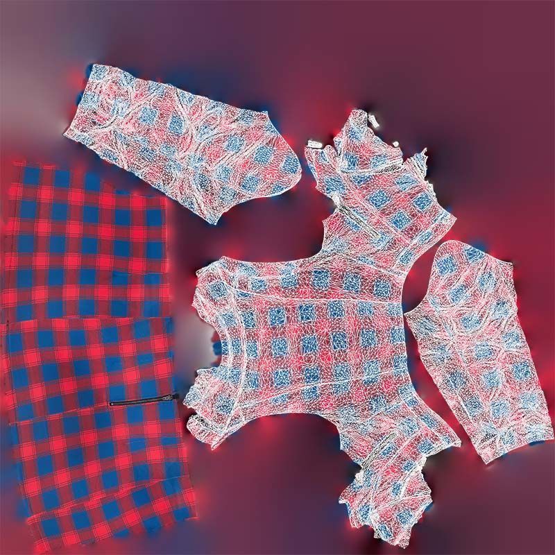 Plaid Suit Jacket Low-poly 3D model_14