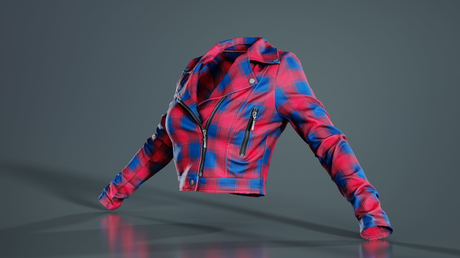 Plaid Suit Jacket Low-poly 3D model_4