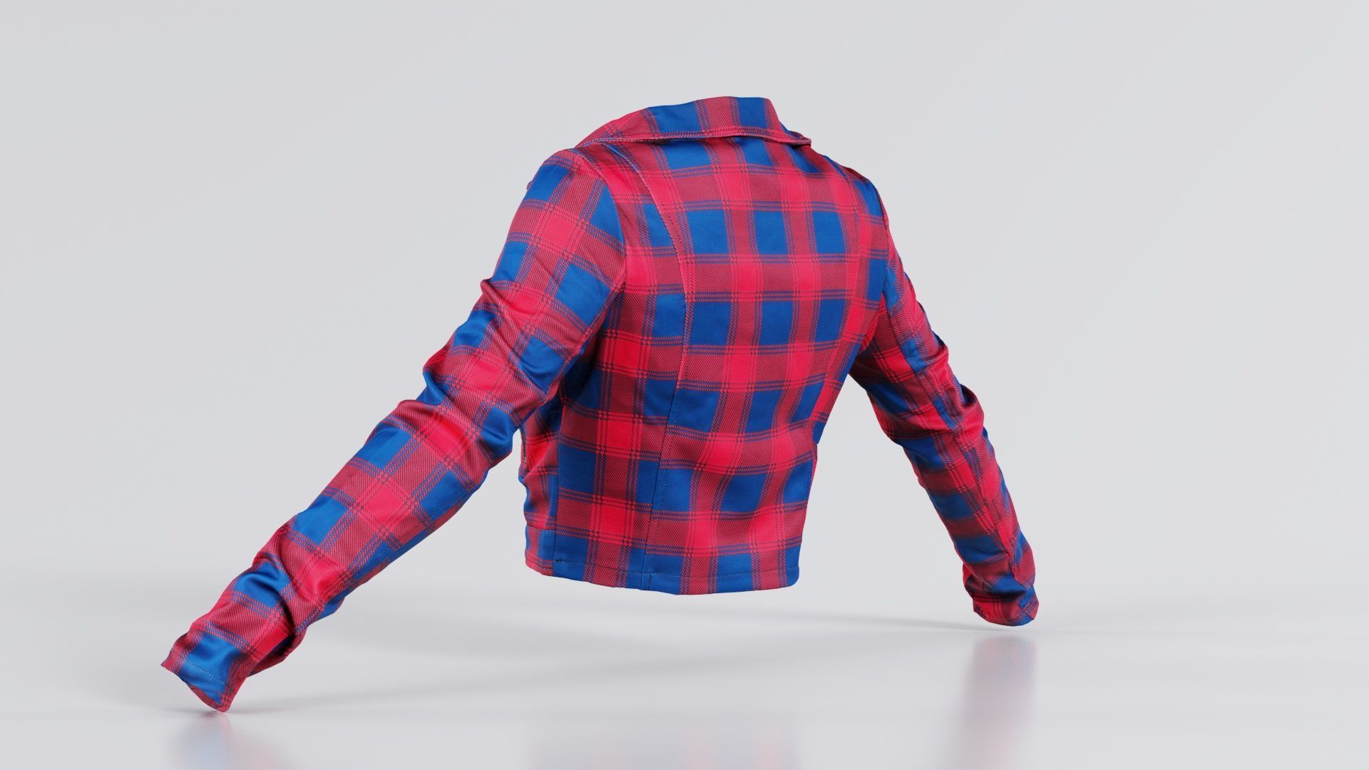 Plaid Suit Jacket Low-poly 3D model_3