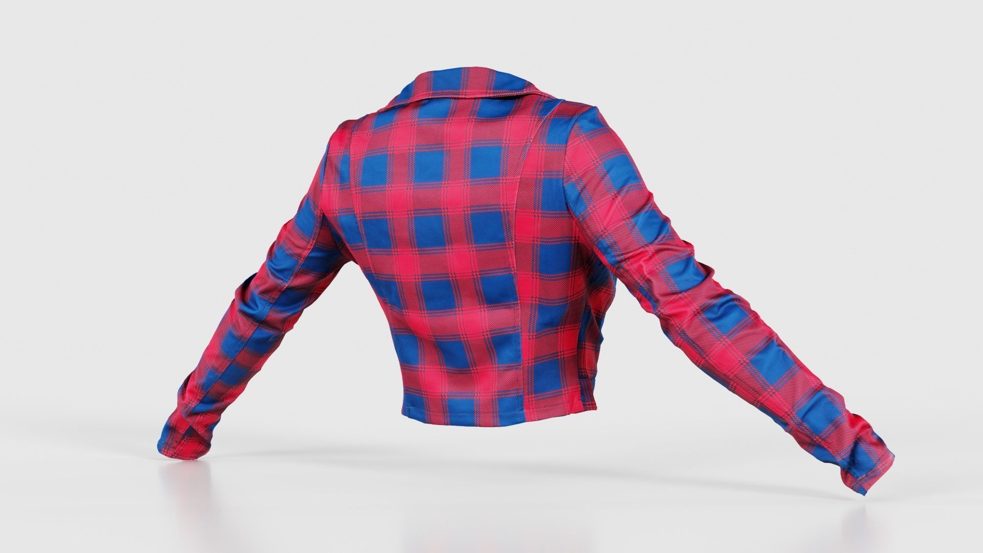 Plaid Suit Jacket Low-poly 3D model_20