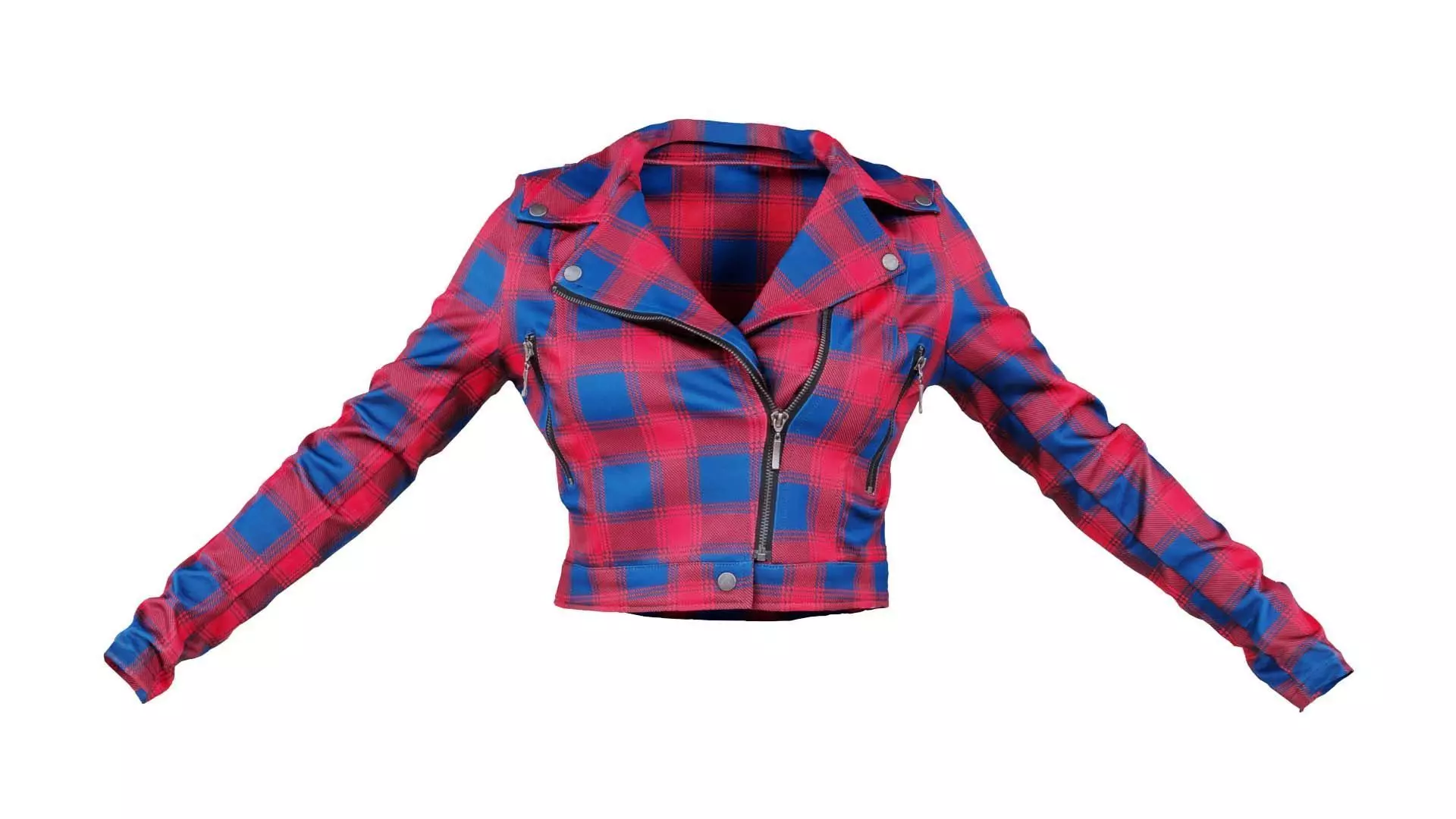 Plaid Suit Jacket Low-poly 3D model_0