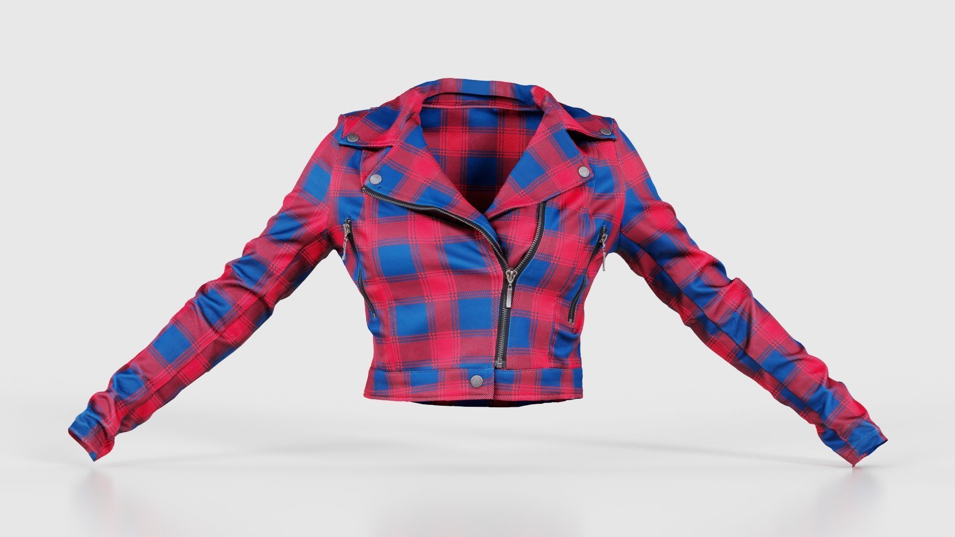 Plaid Suit Jacket Low-poly 3D model_15