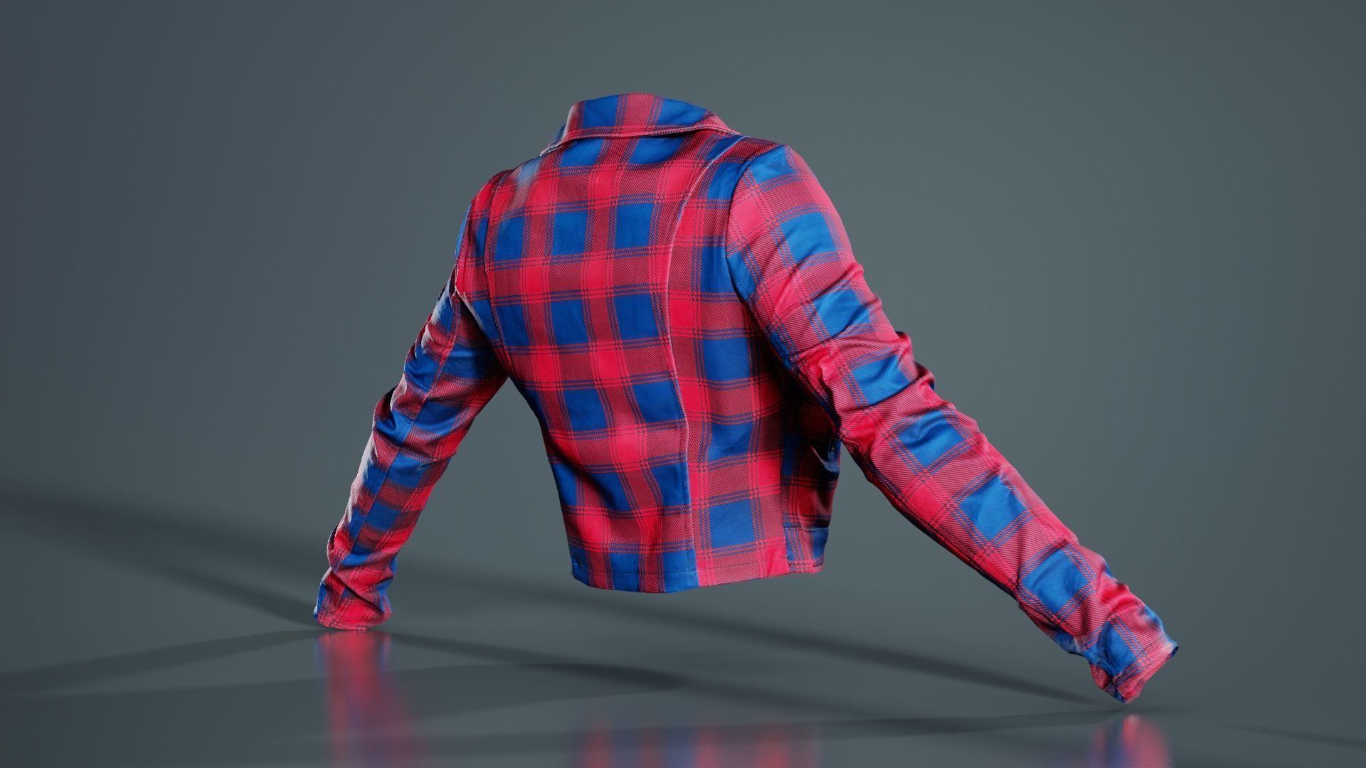 Plaid Suit Jacket Low-poly 3D model_8