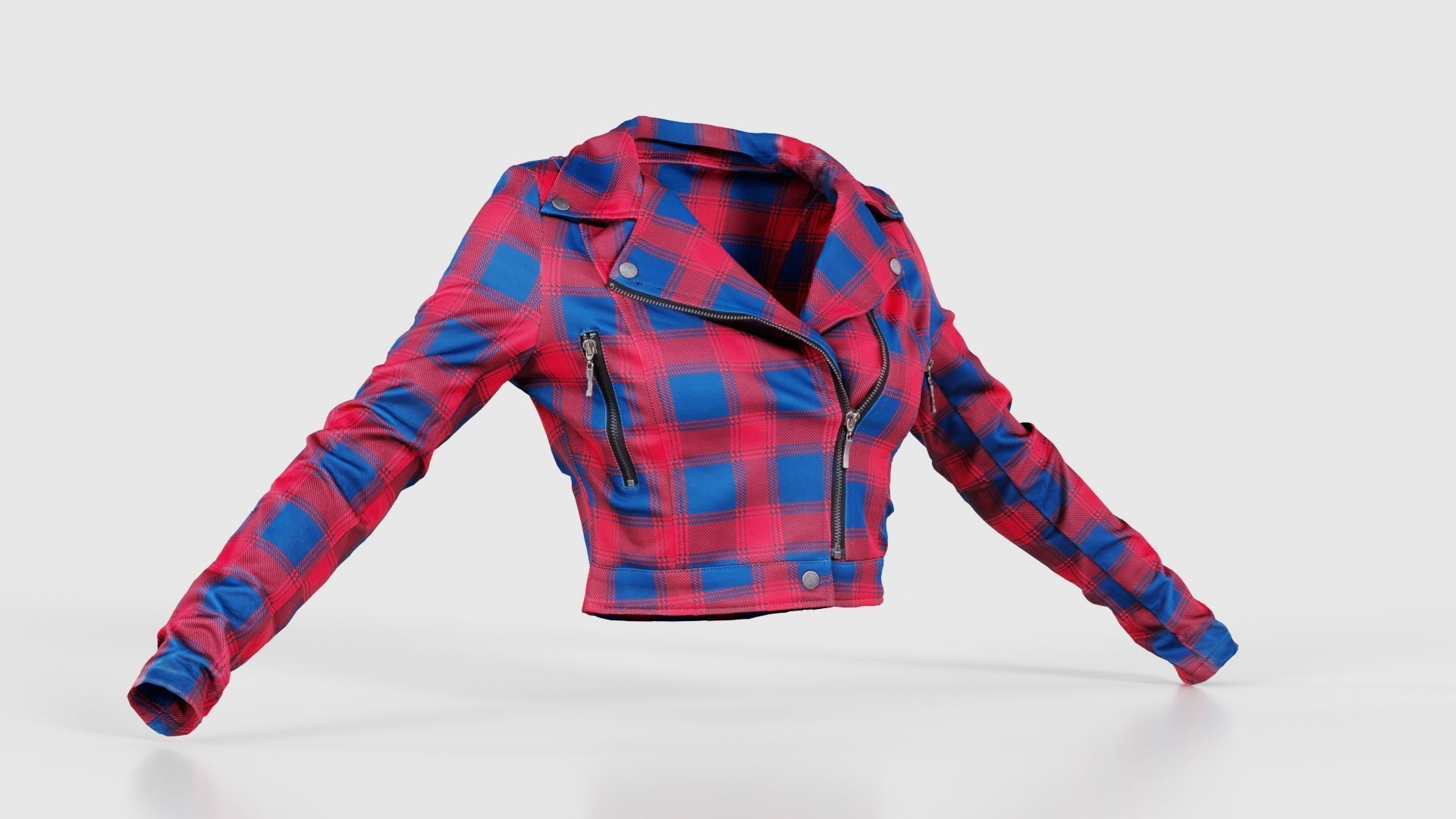 Plaid Suit Jacket Low-poly 3D model_16