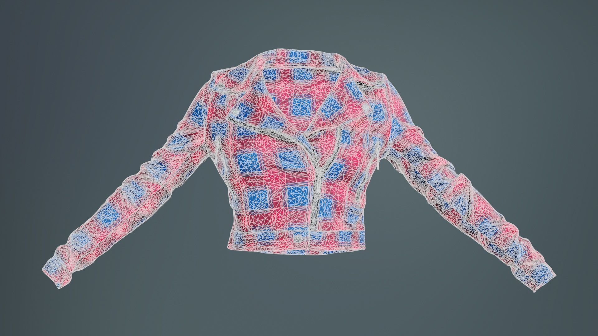 Plaid Suit Jacket Low-poly 3D model_9