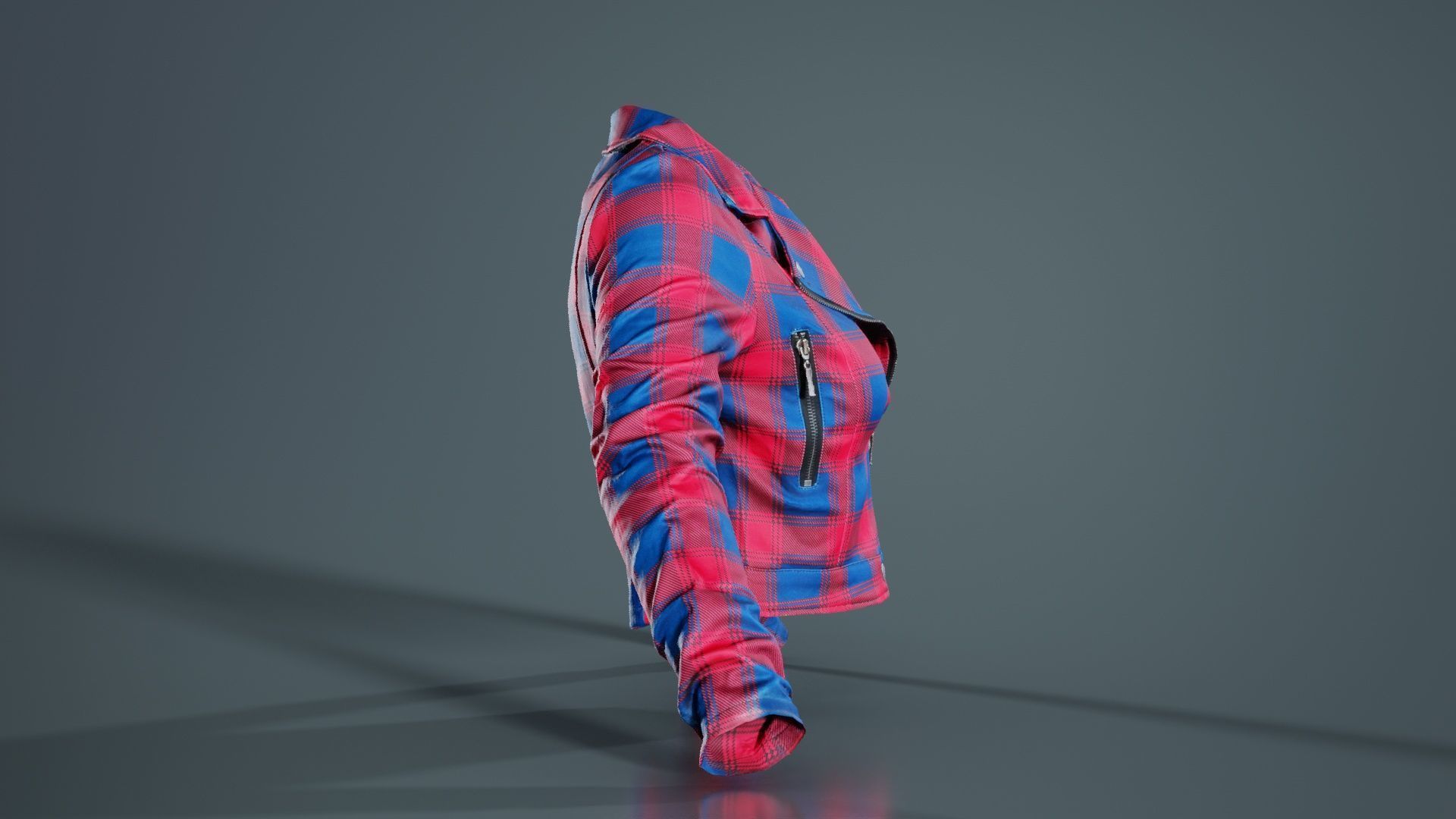 Plaid Suit Jacket Low-poly 3D model_2