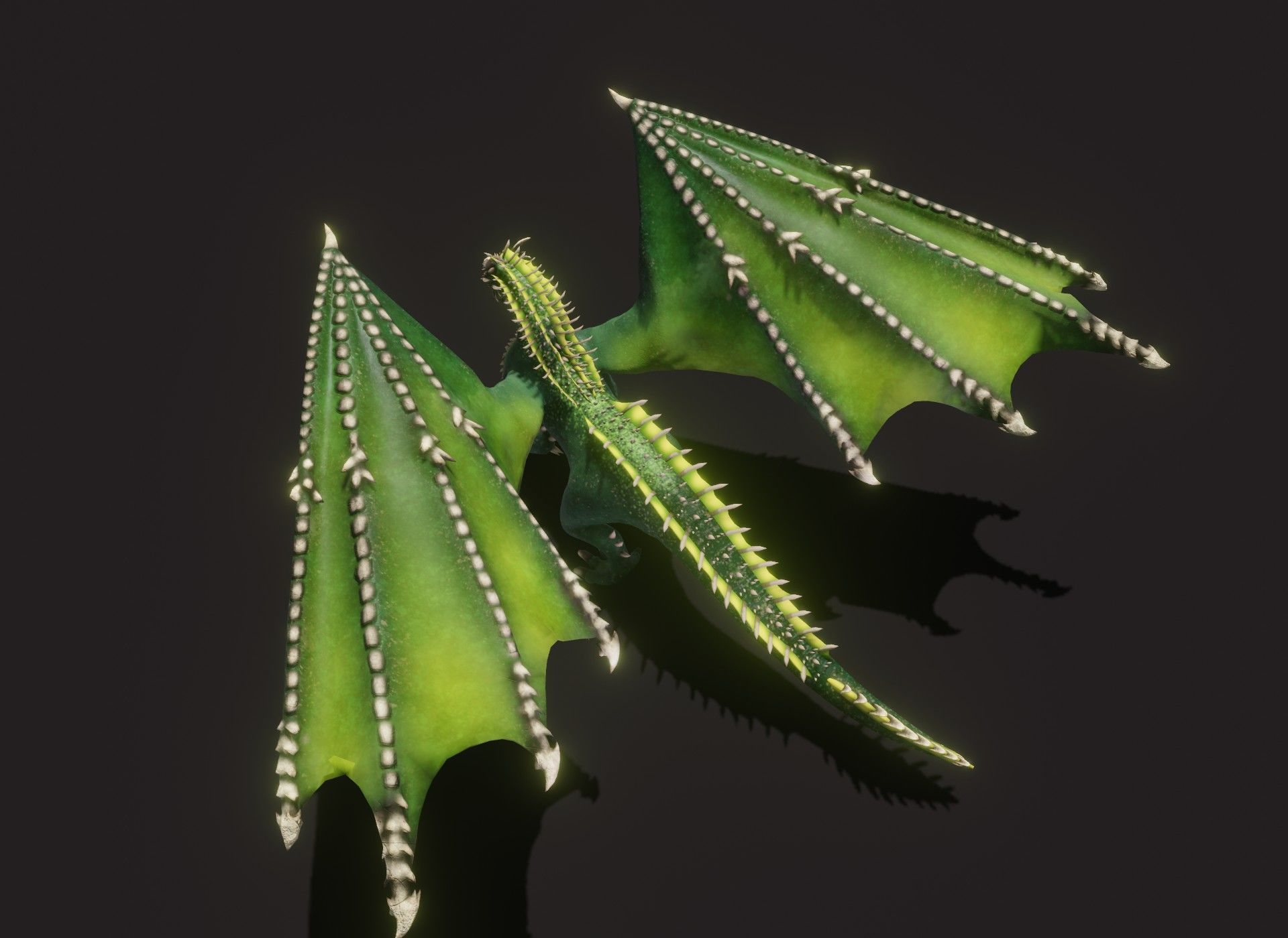 Realistic Green Dragon Animated 3D Model Low-poly 3D model_17