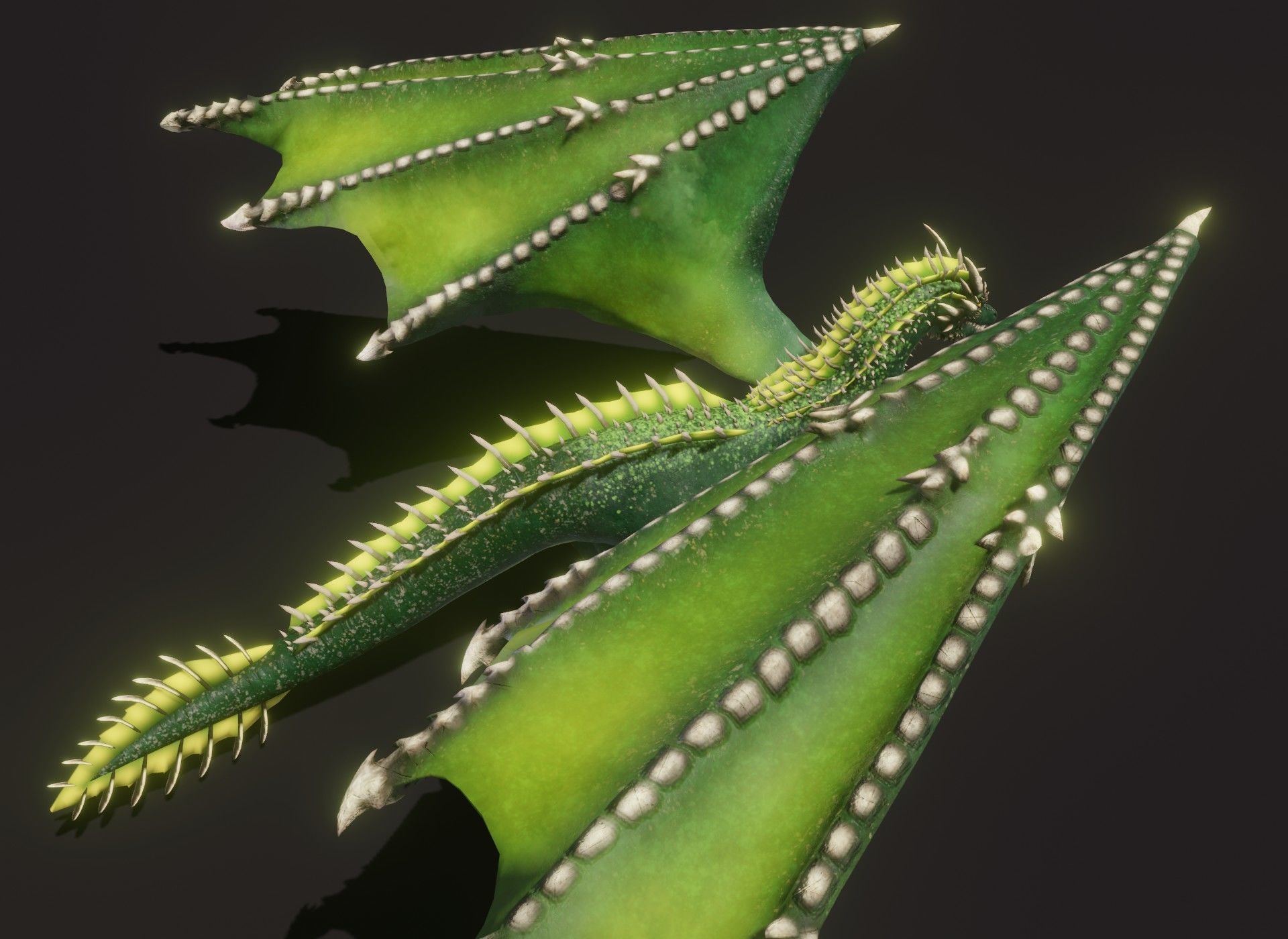 Realistic Green Dragon Animated 3D Model Low-poly 3D model_18