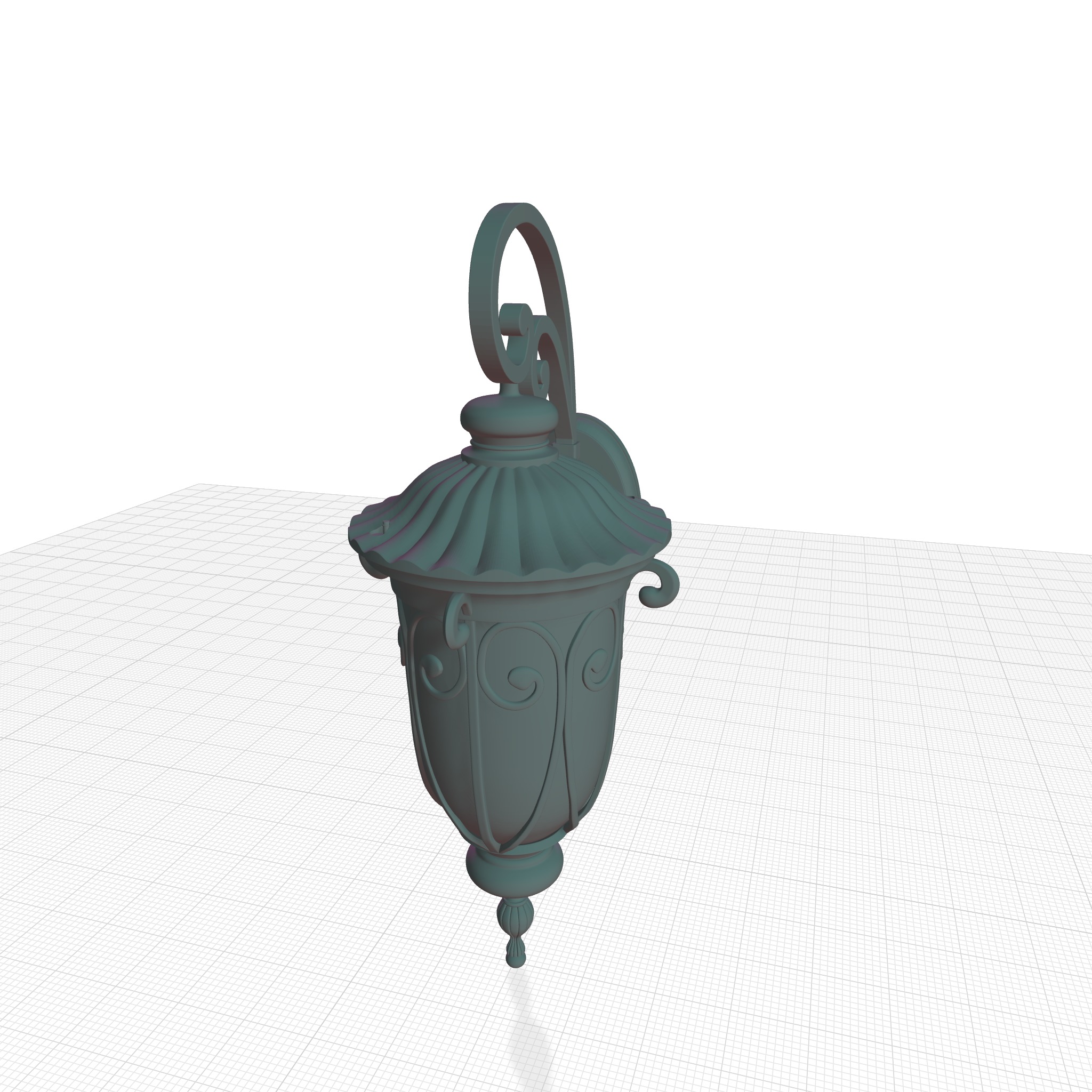 Lininger Black Hammered Glass Outdoor Wall Lantern 3D model_3