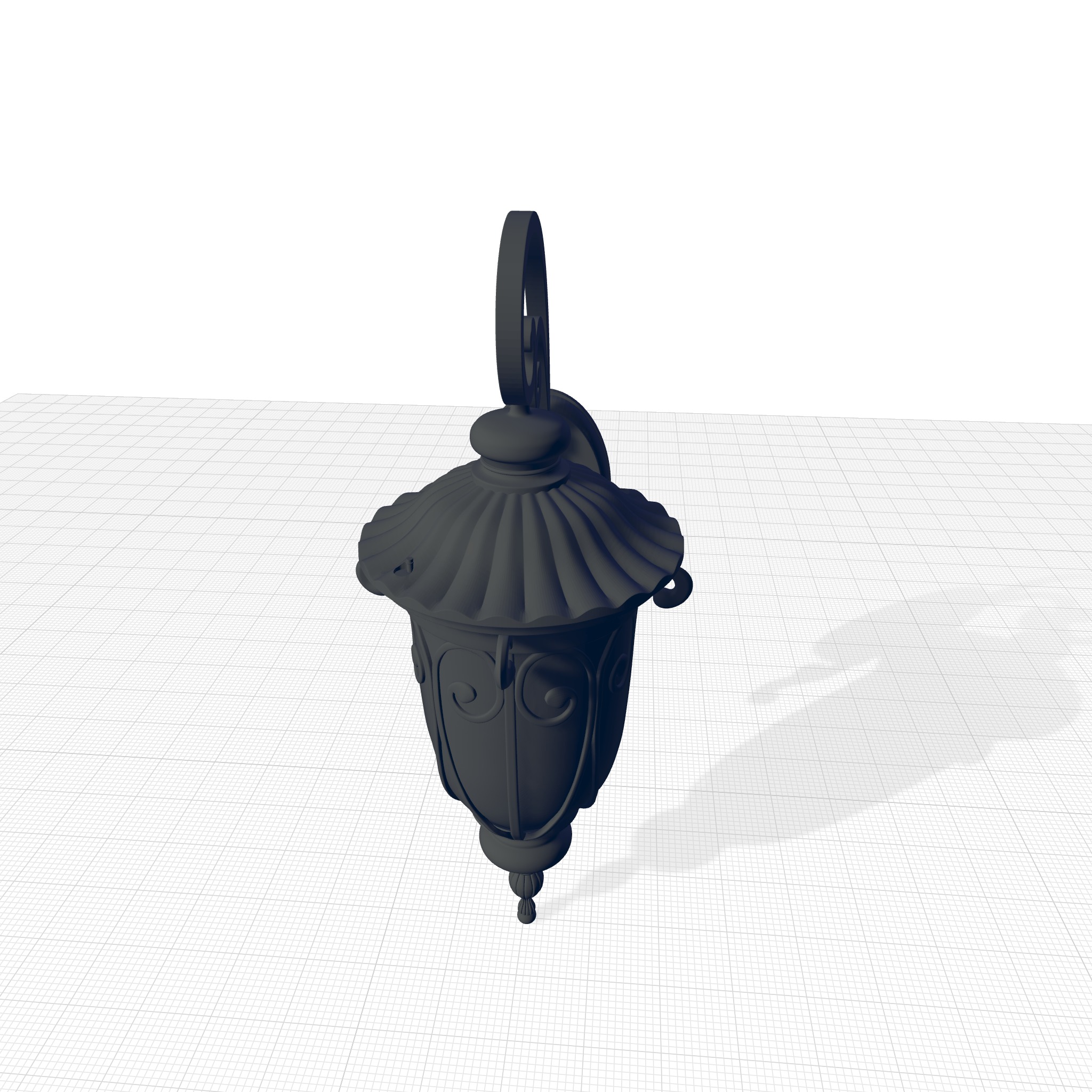 Lininger Black Hammered Glass Outdoor Wall Lantern 3D model_4