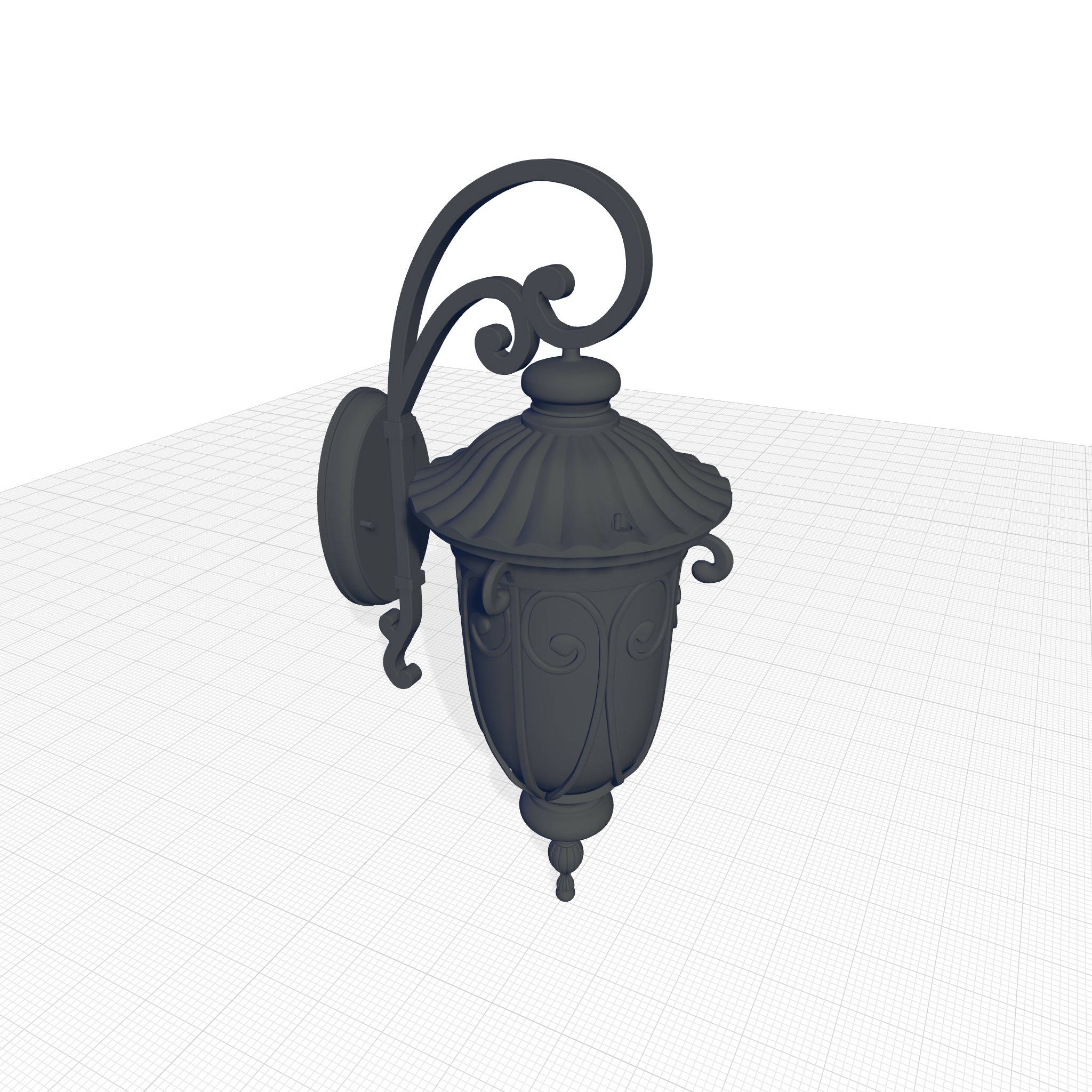 Lininger Black Hammered Glass Outdoor Wall Lantern 3D model_5