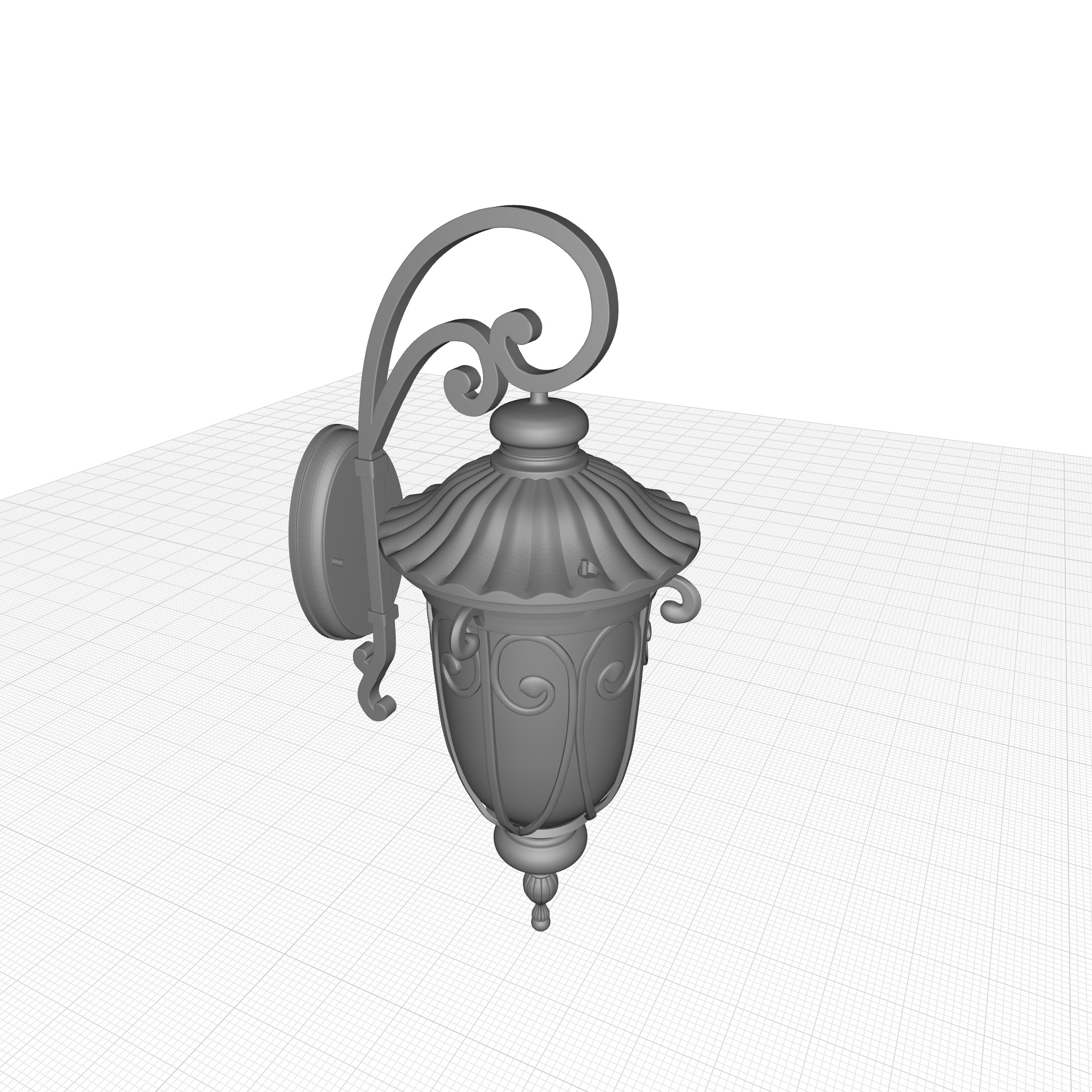 Lininger Black Hammered Glass Outdoor Wall Lantern 3D model_2