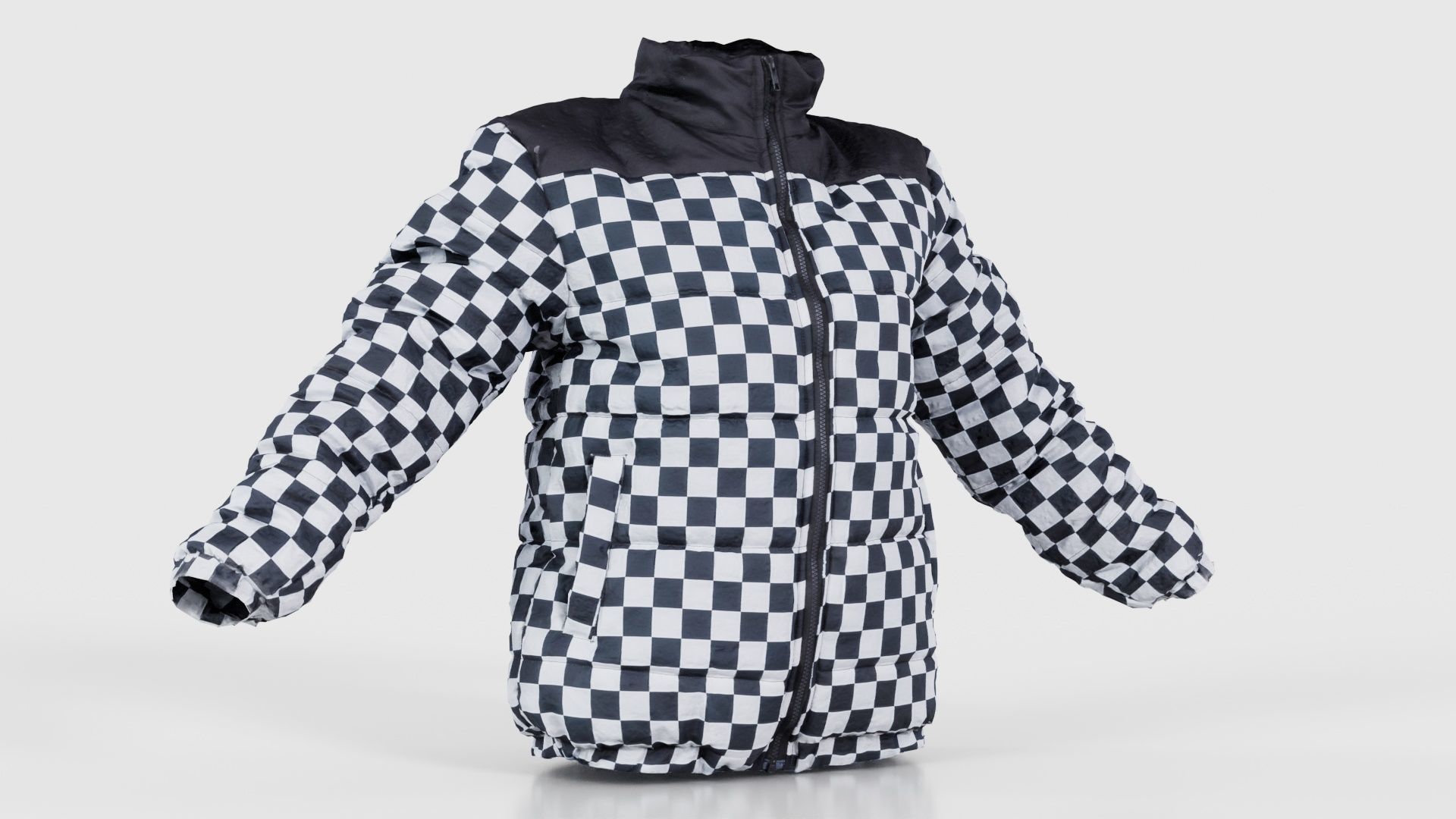 Racing Checkered Jacket Low-poly 3D model_16