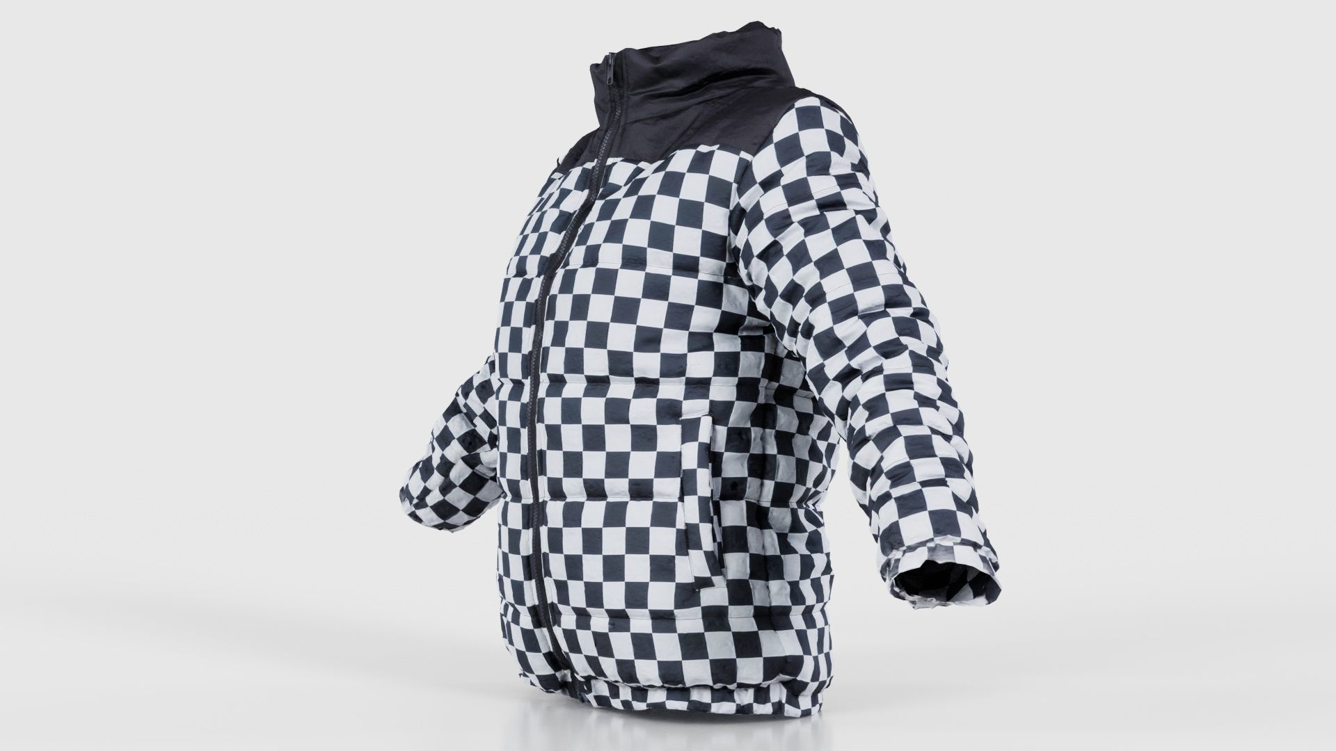 Racing Checkered Jacket Low-poly 3D model_25