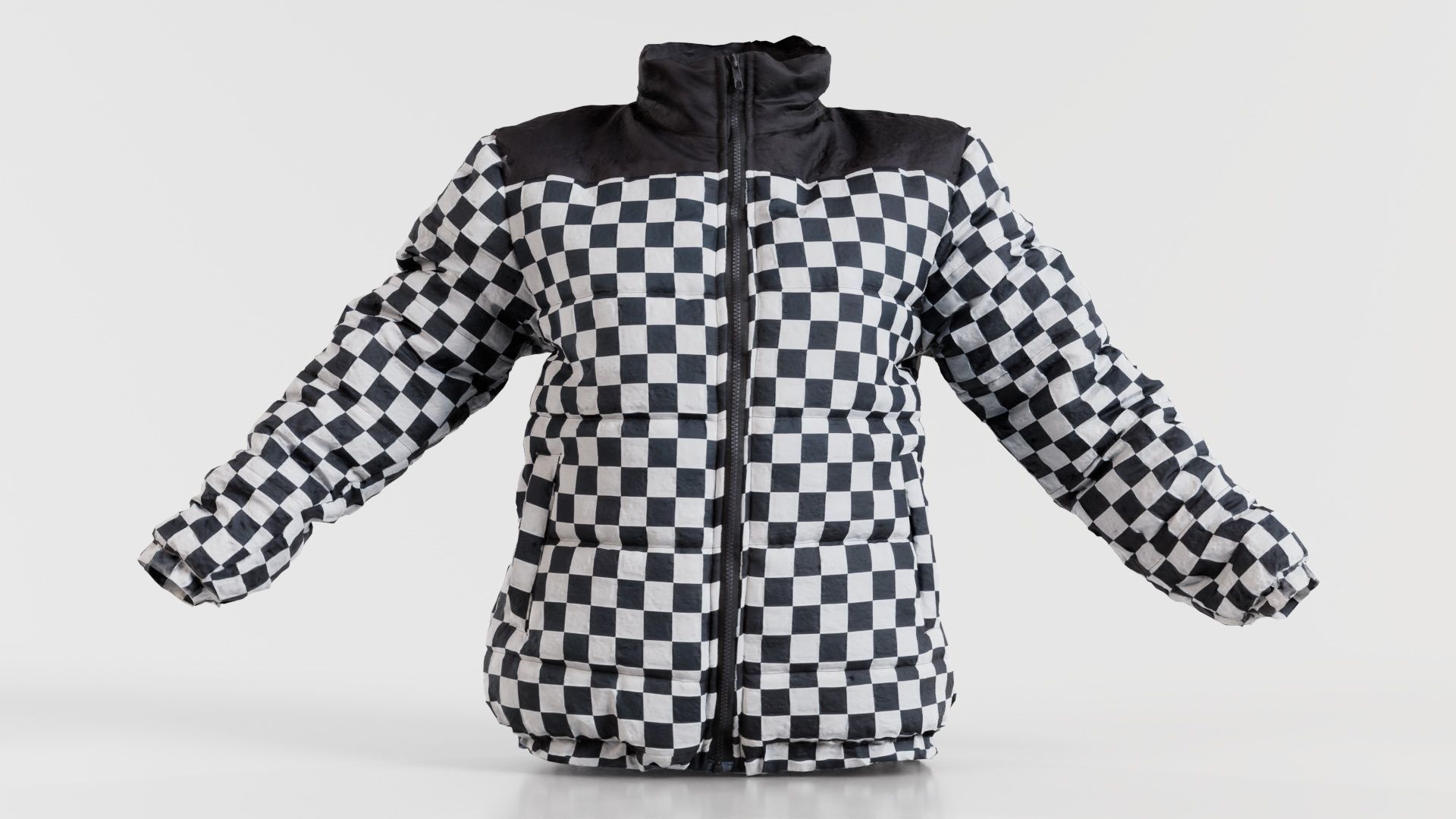 Racing Checkered Jacket Low-poly 3D model_2