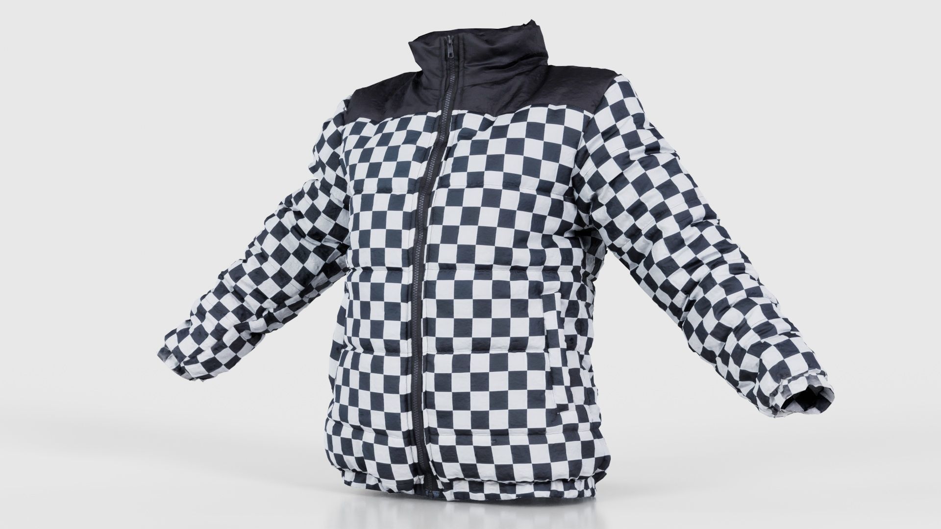 Racing Checkered Jacket Low-poly 3D model_26