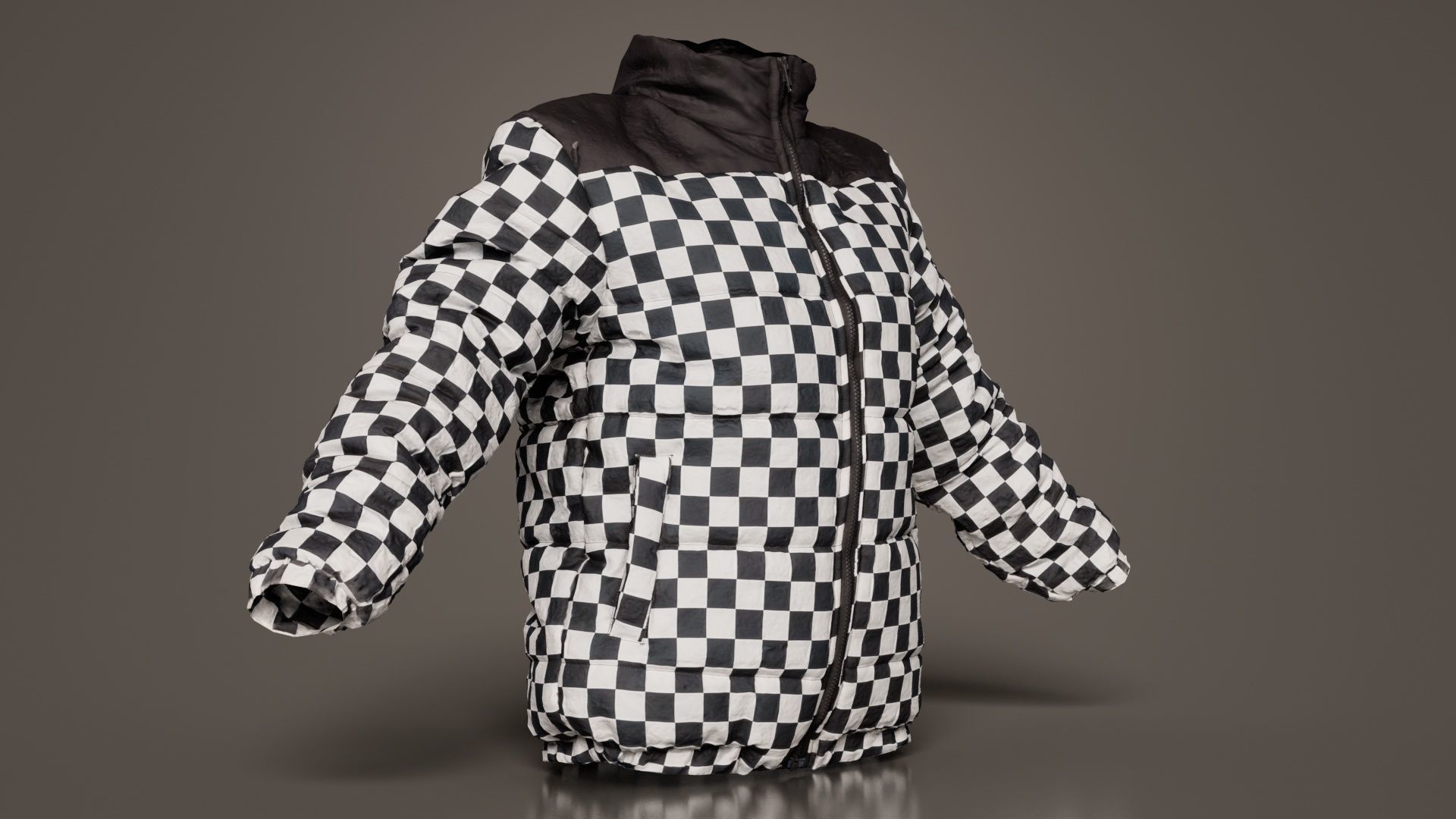 Racing Checkered Jacket Low-poly 3D model_4