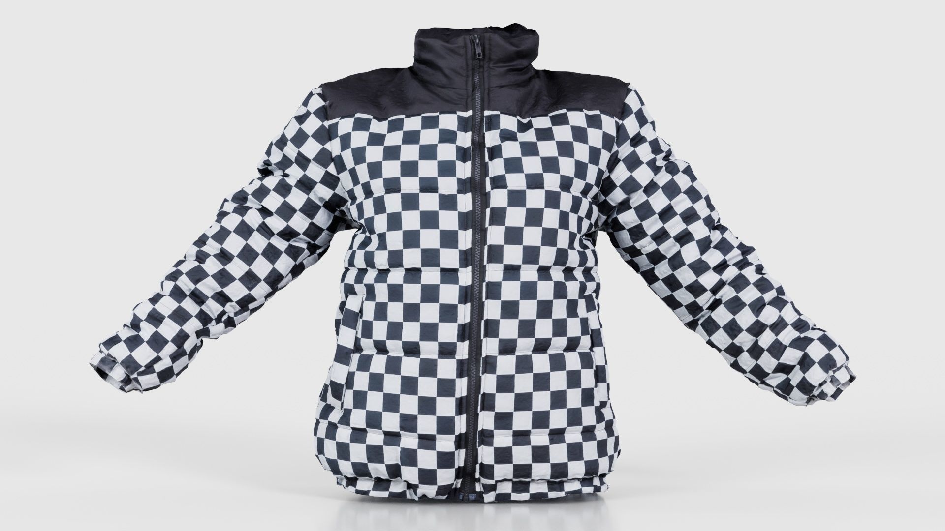 Racing Checkered Jacket Low-poly 3D model_15