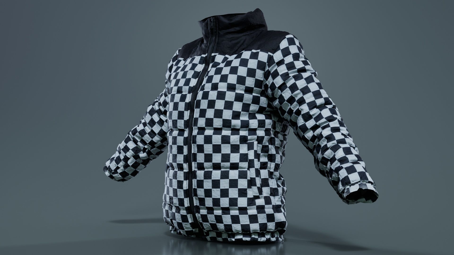 Racing Checkered Jacket Low-poly 3D model_6