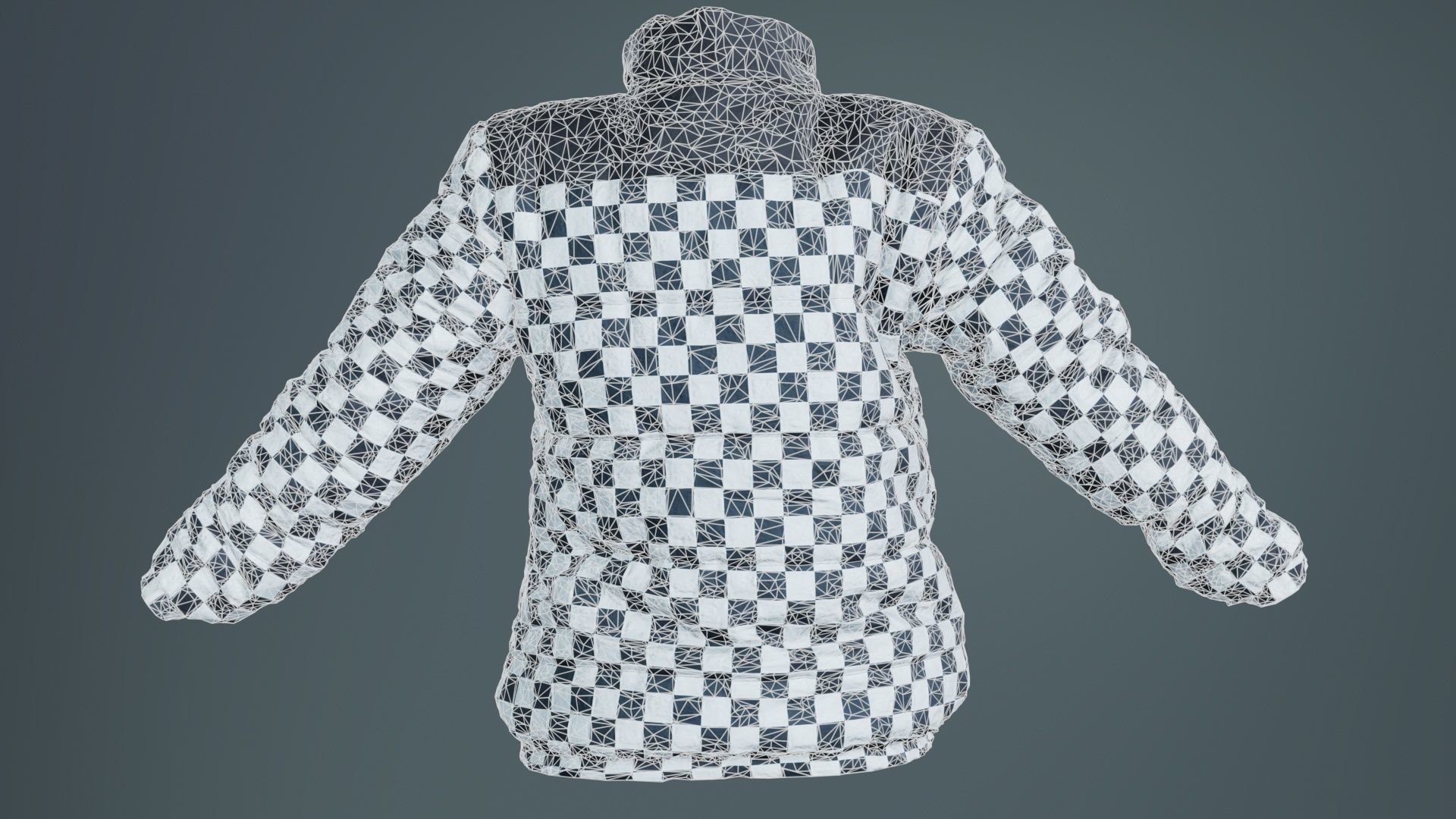 Racing Checkered Jacket Low-poly 3D model_10