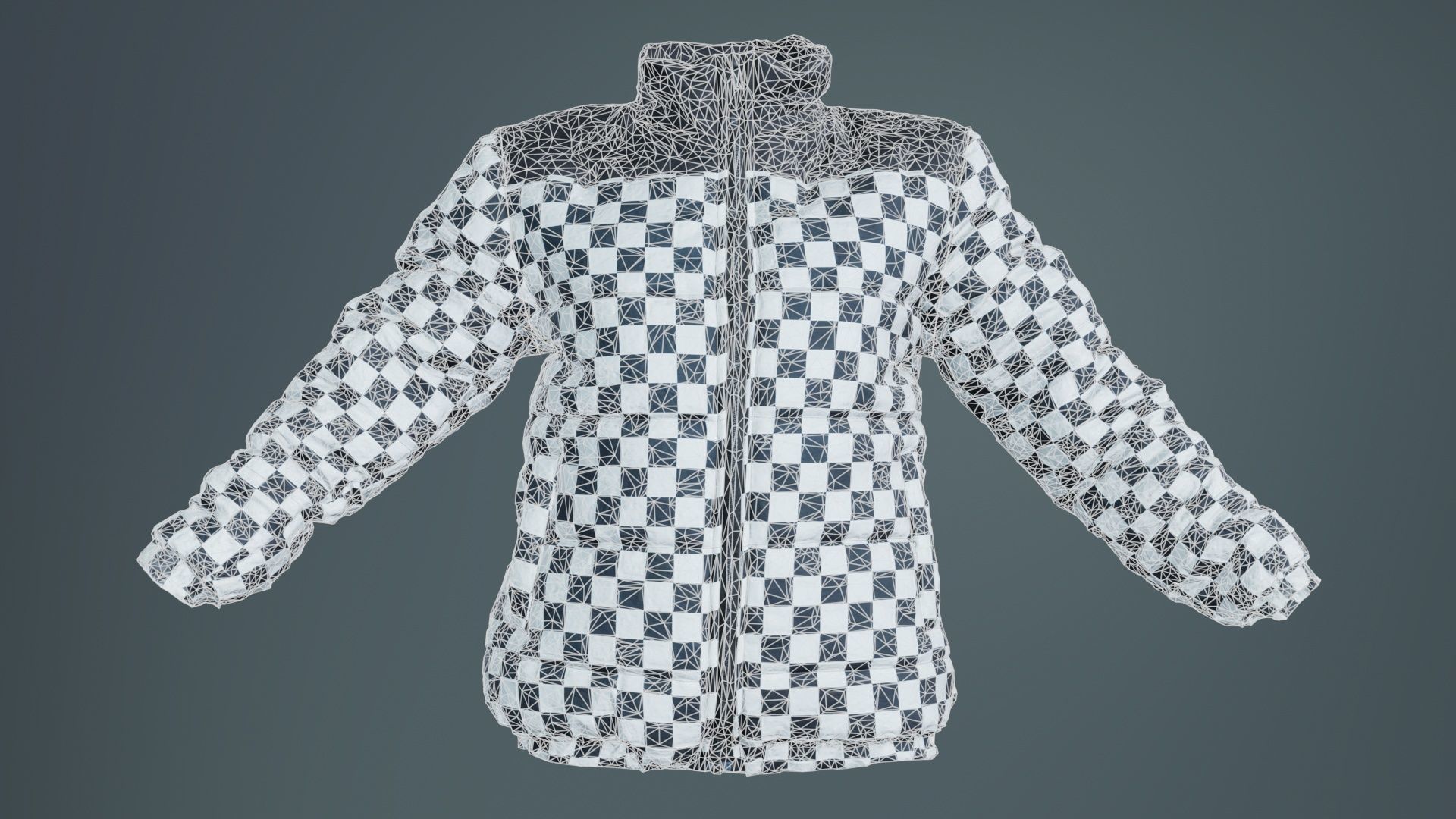 Racing Checkered Jacket Low-poly 3D model_9