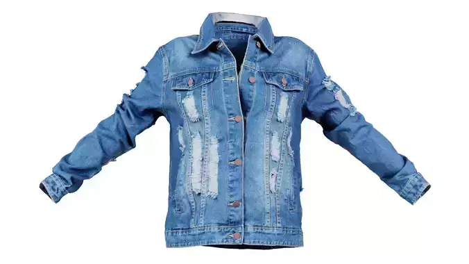 Ripped Back Jeans Jacket