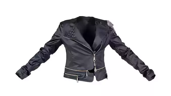 Shoulder Chains Leather Jacket Low-poly 3D model
