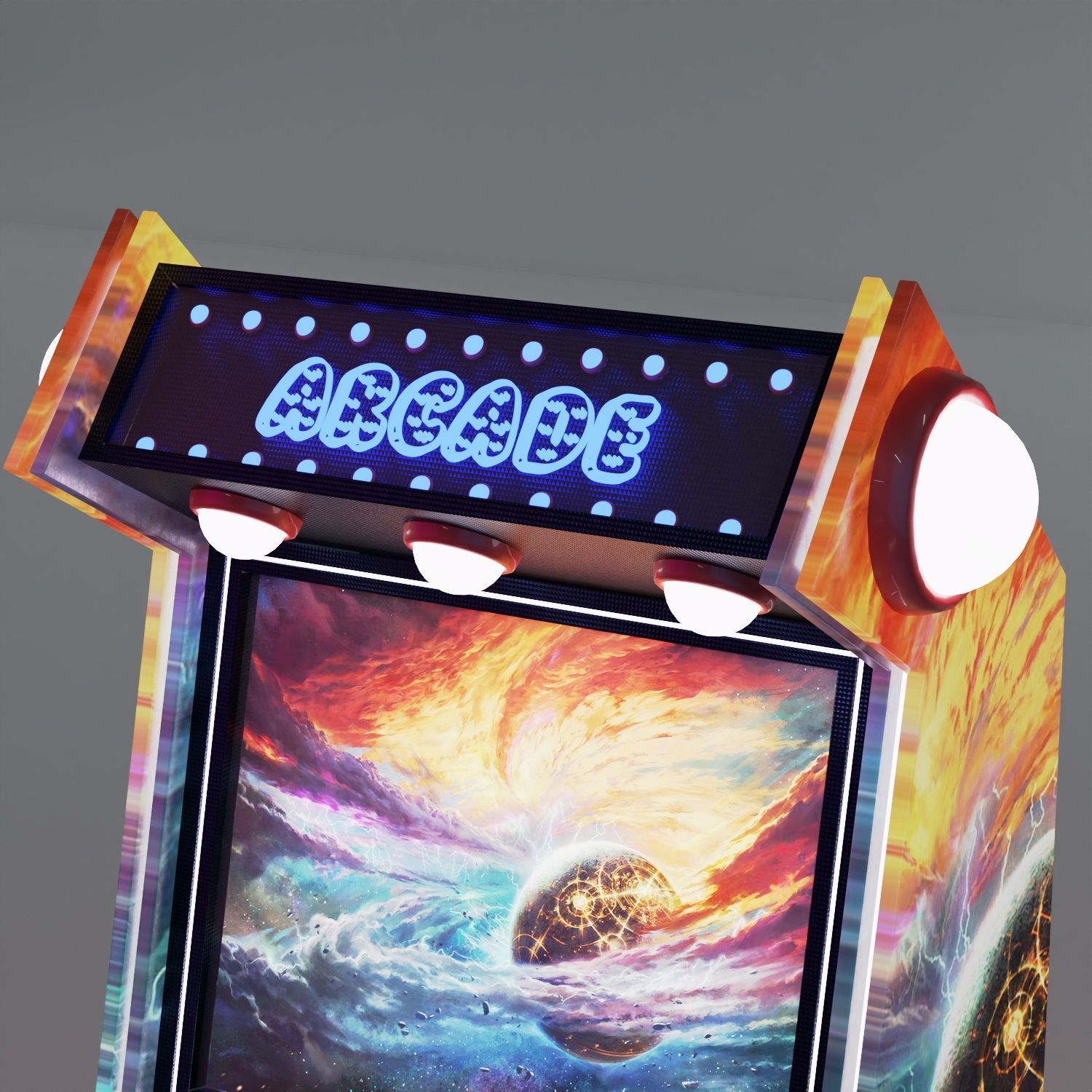 Game Arcade sc-fi Low-poly 3D model_4