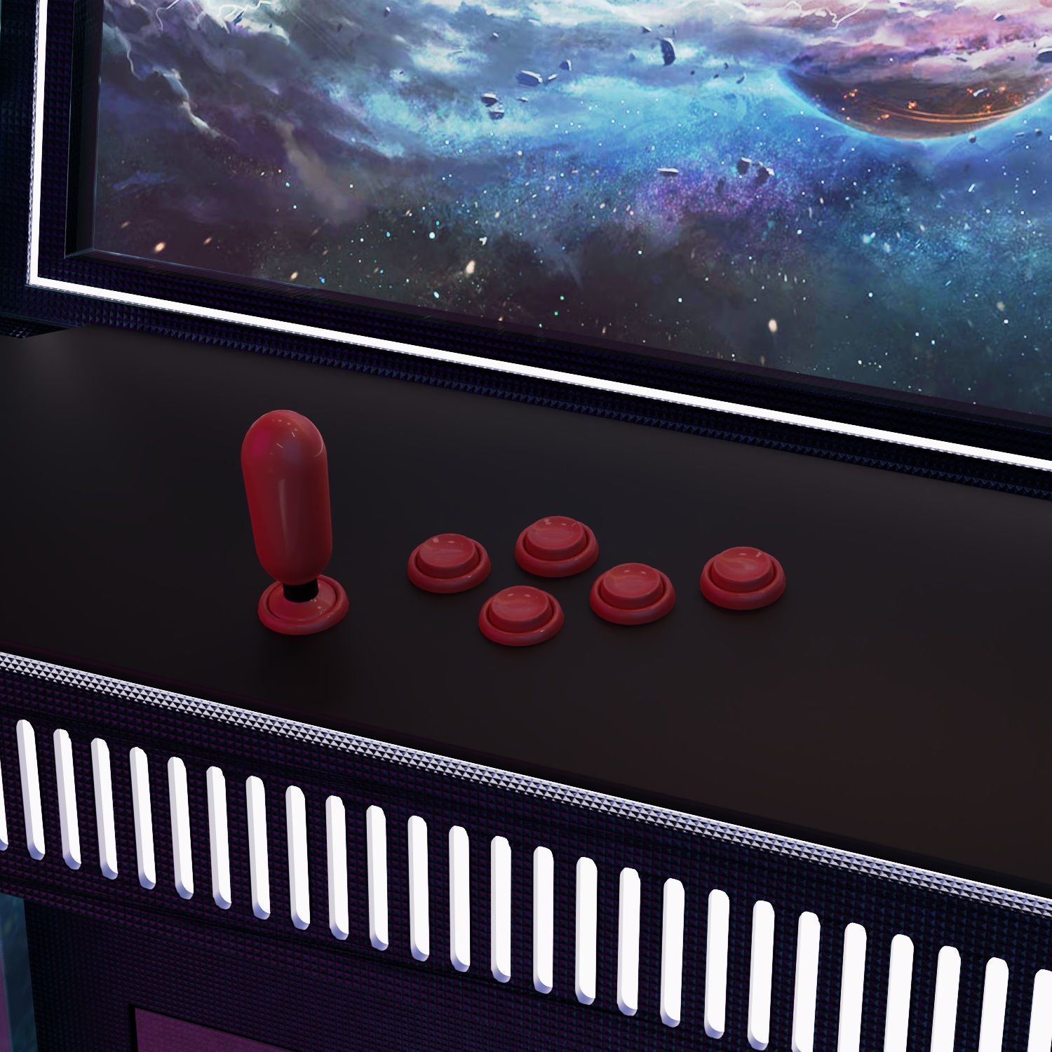 Game Arcade sc-fi Low-poly 3D model_6