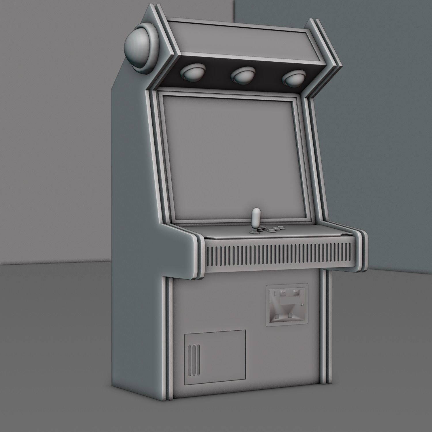 Game Arcade sc-fi Low-poly 3D model_1