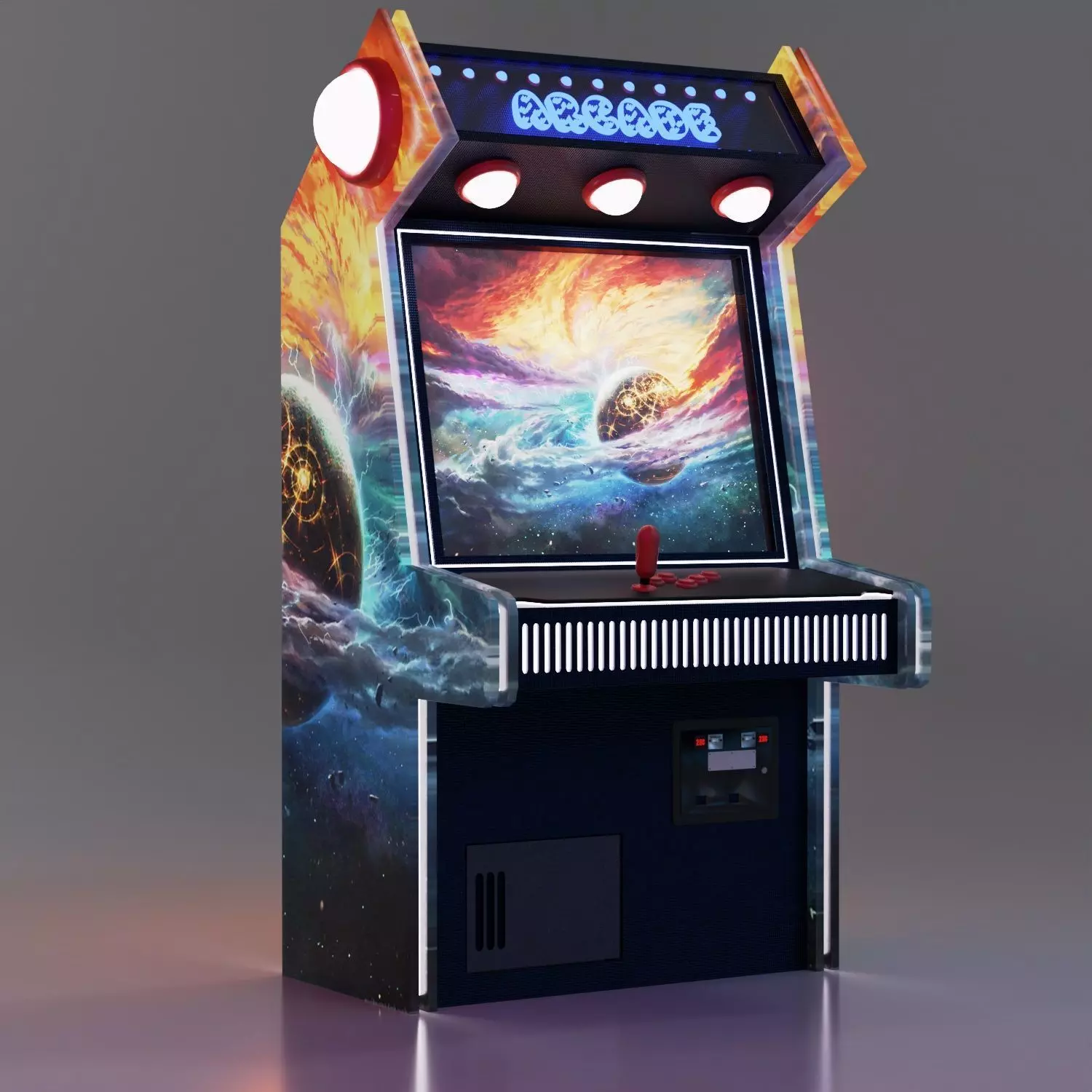 Game Arcade sc-fi Low-poly 3D model_0