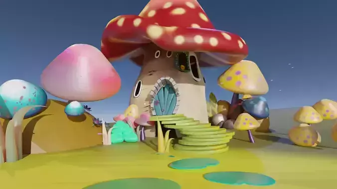 Whimsical Mushroom House 3D Model - Fantasy and Fun   3D model