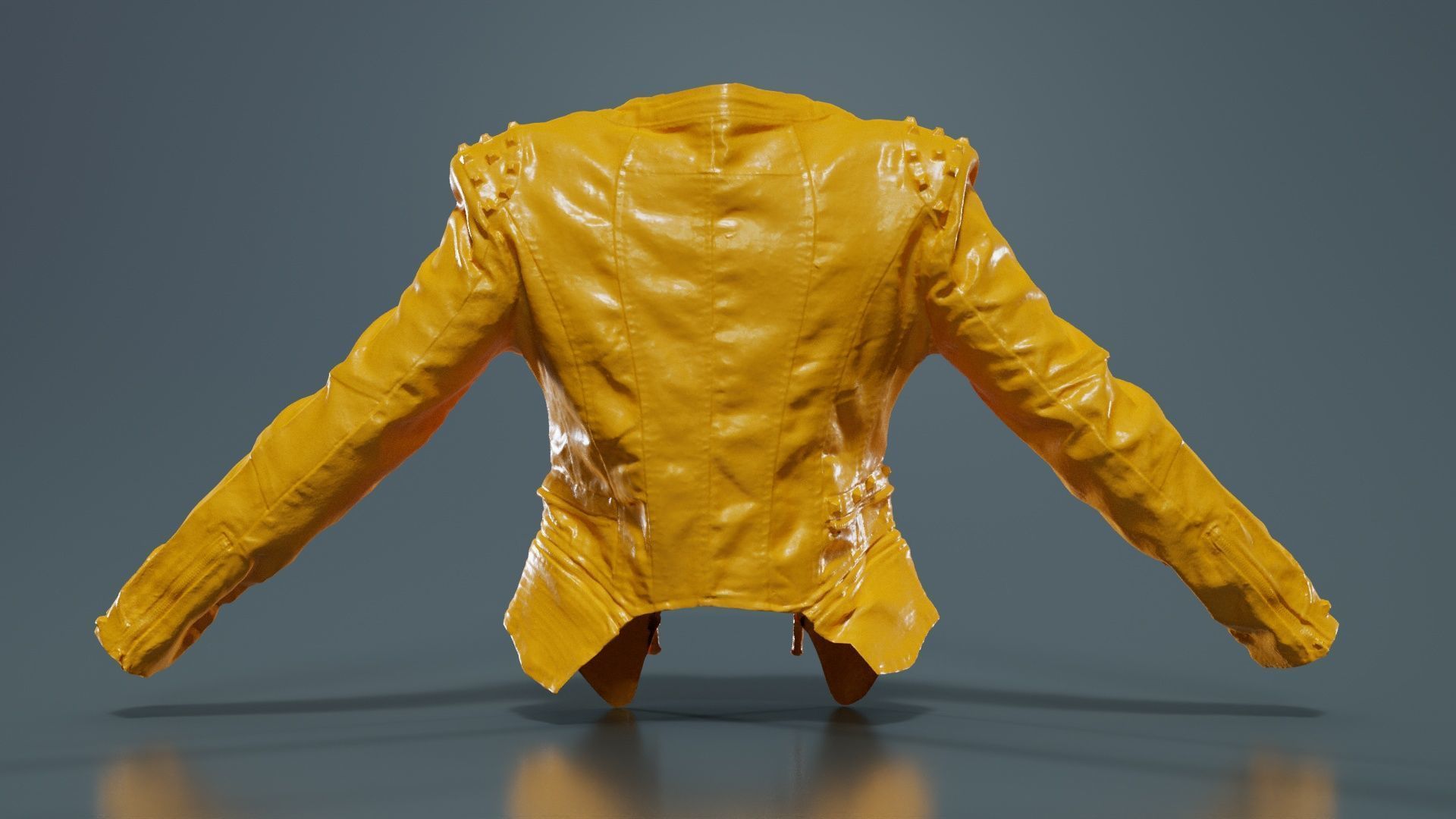 Spiky Jeans Jacket Low-poly 3D model_13