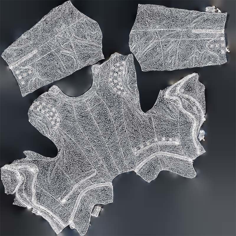 Spiky Jeans Jacket Low-poly 3D model_14