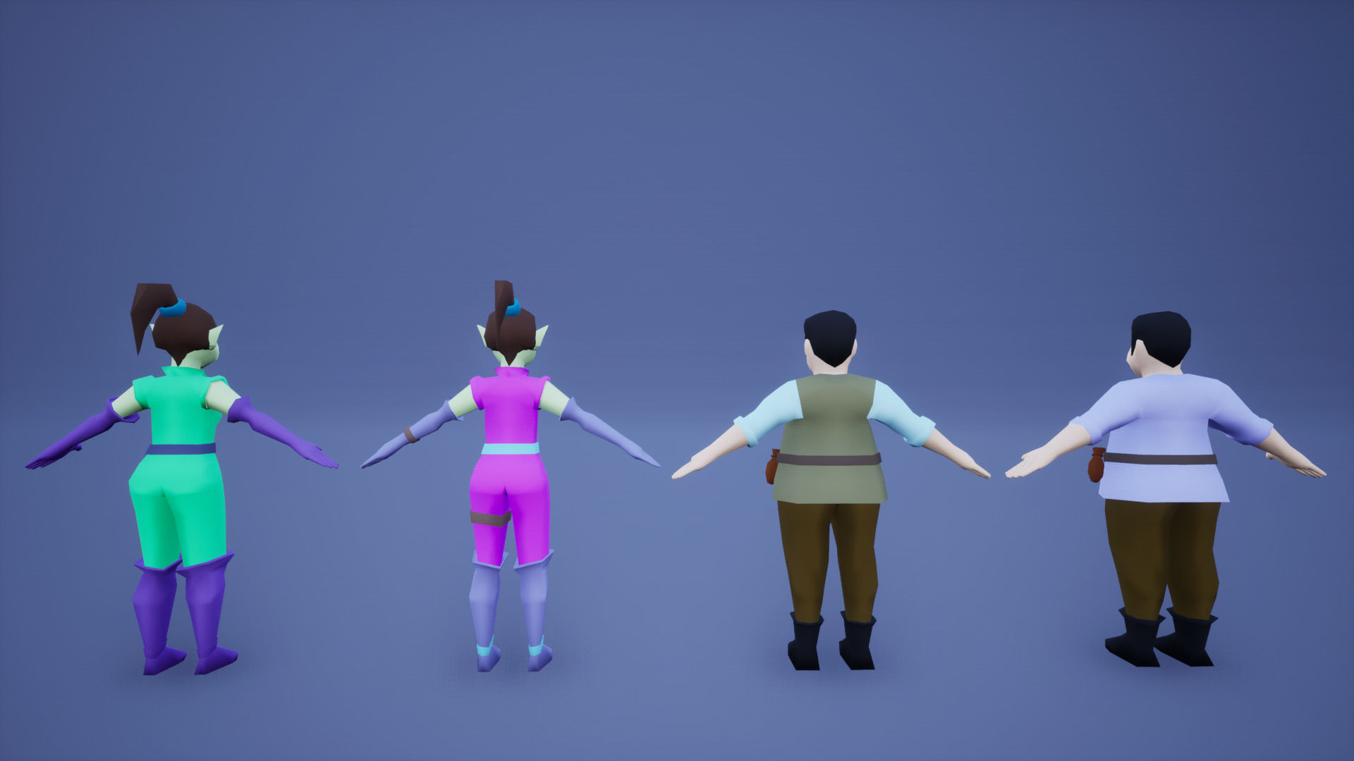 Medieval Lowpoly Characters Low-poly 3D model_6