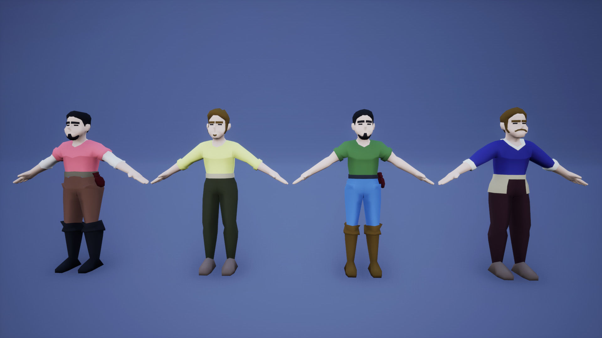 Medieval Lowpoly Characters Low-poly 3D model_12