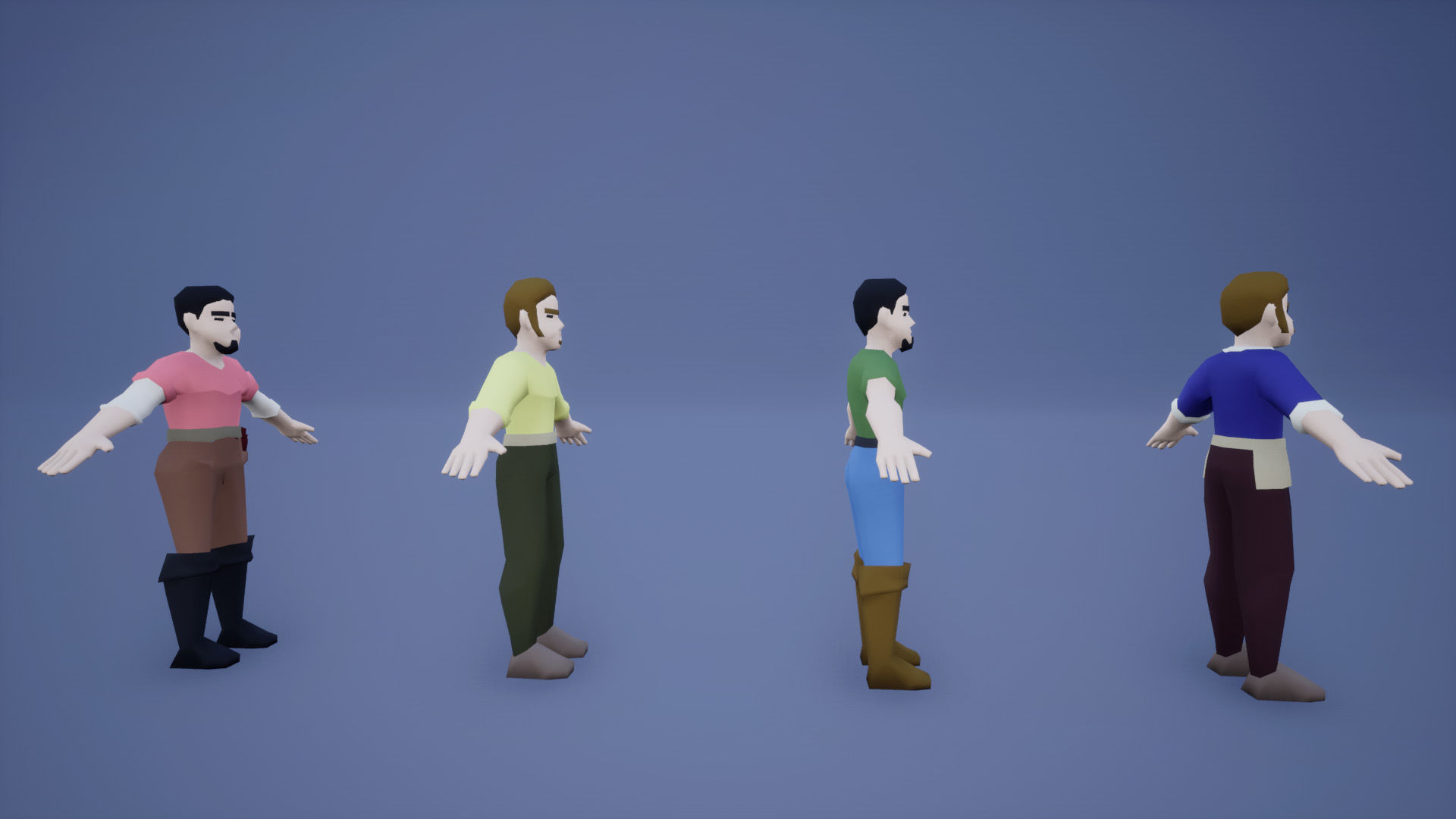 Medieval Lowpoly Characters Low-poly 3D model_13