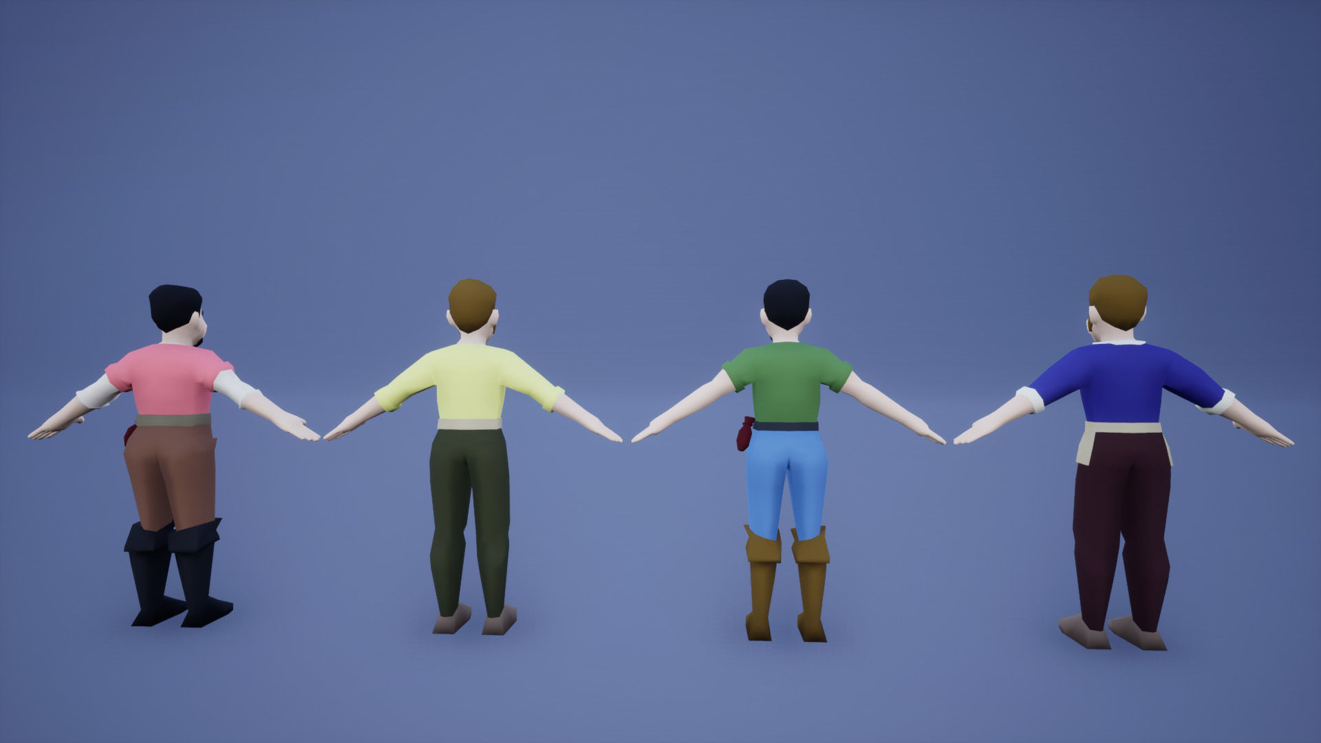 Medieval Lowpoly Characters Low-poly 3D model_14