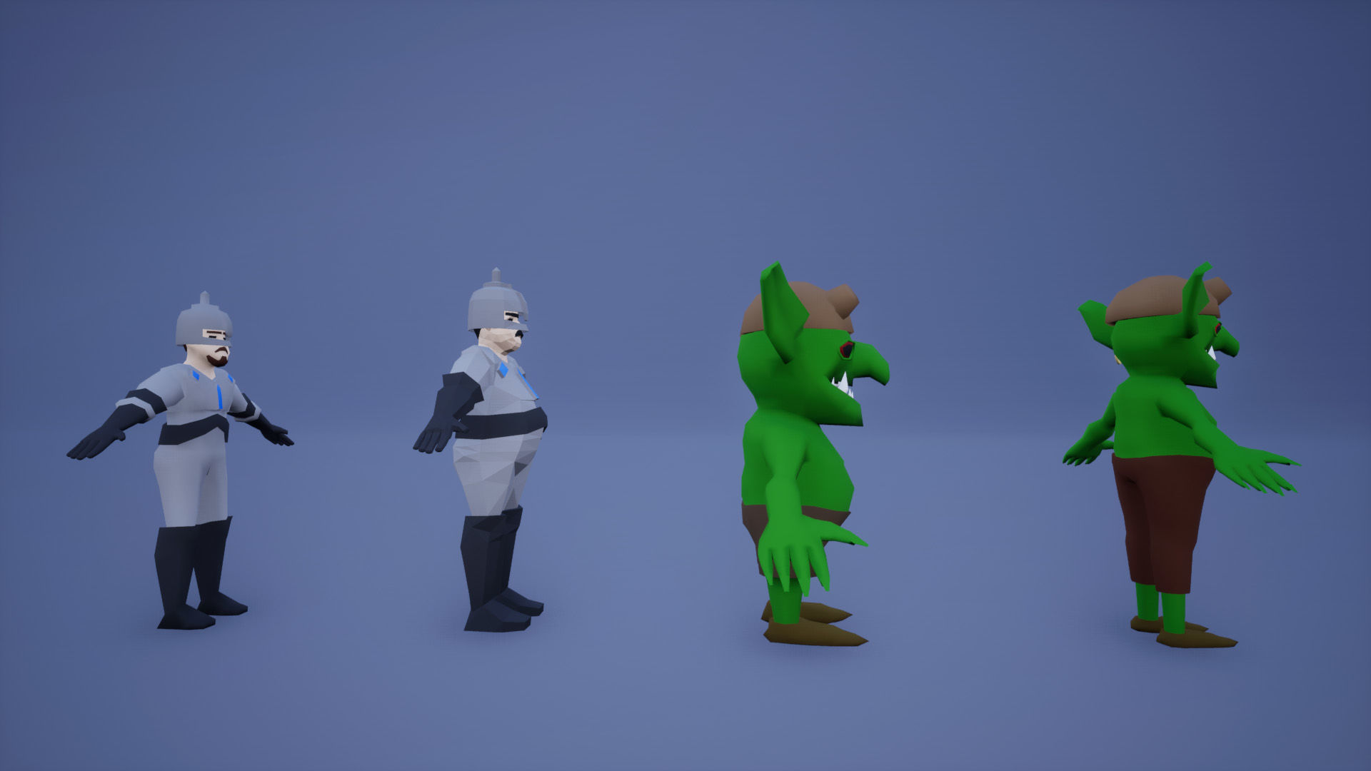 Medieval Lowpoly Characters Low-poly 3D model_10
