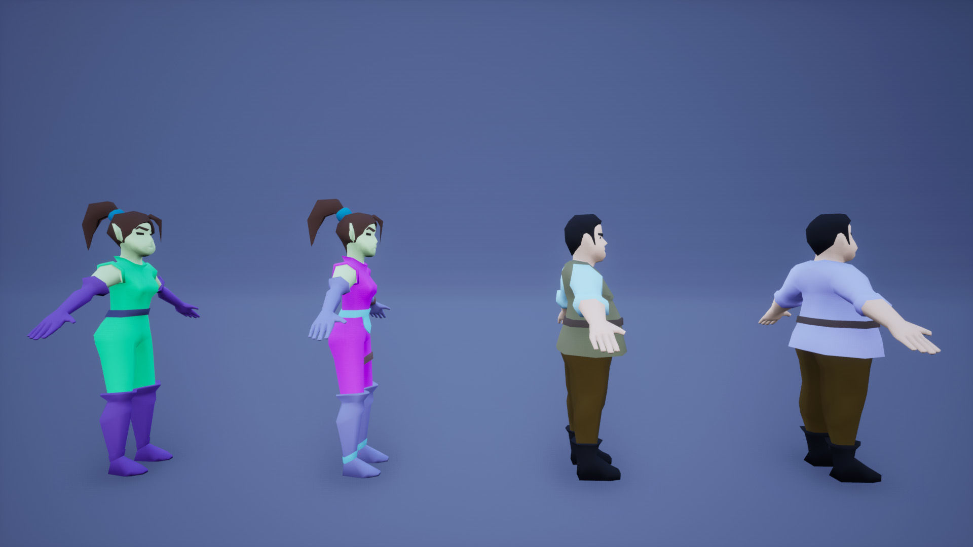 Medieval Lowpoly Characters Low-poly 3D model_5