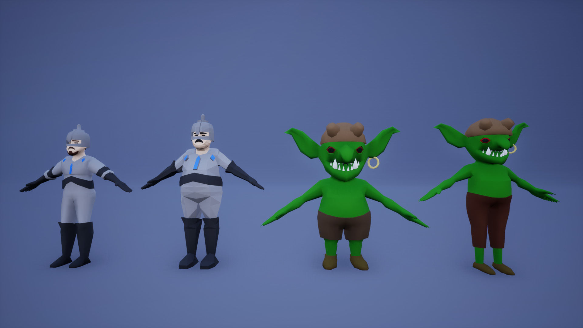 Medieval Lowpoly Characters Low-poly 3D model_9