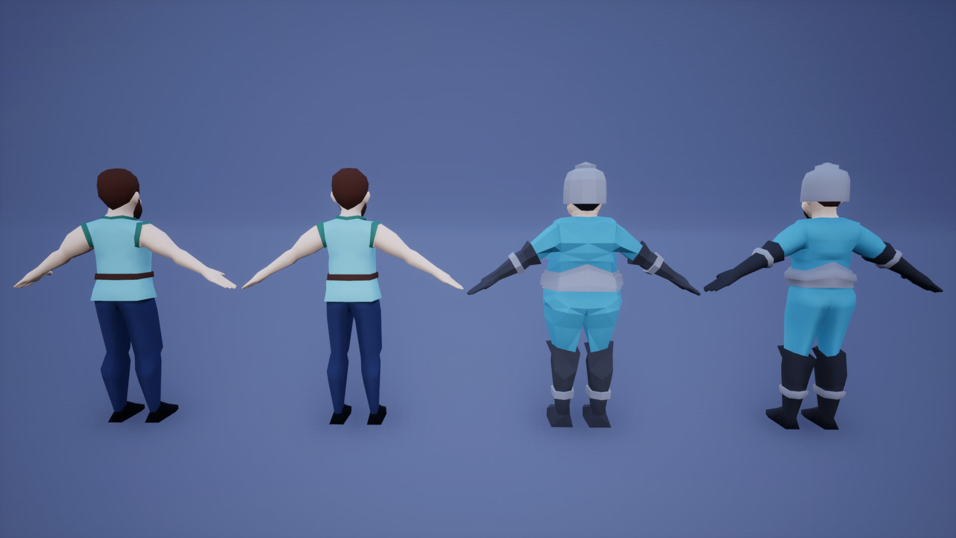Medieval Lowpoly Characters Low-poly 3D model_8