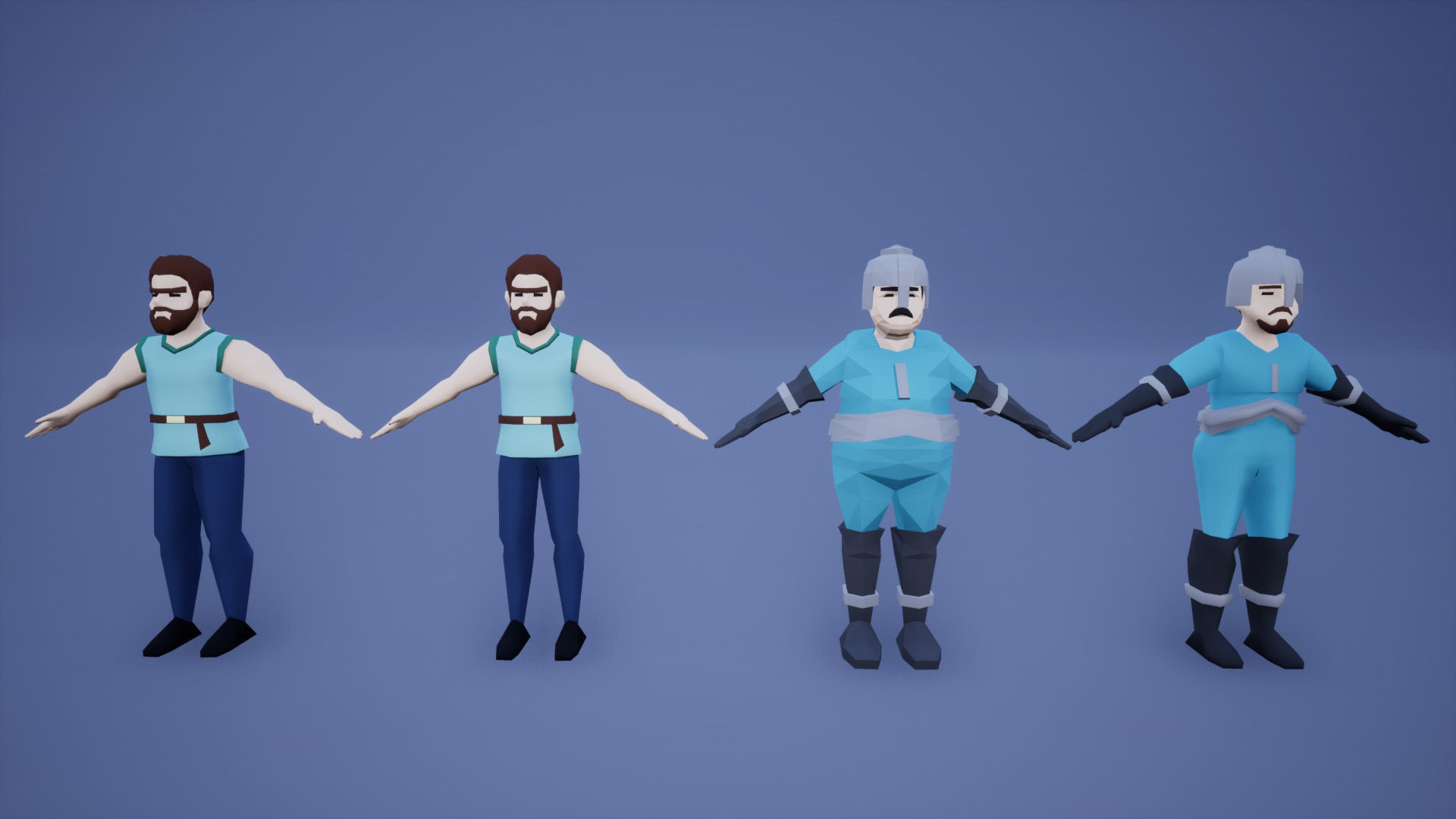 Medieval Lowpoly Characters Low-poly 3D model_3