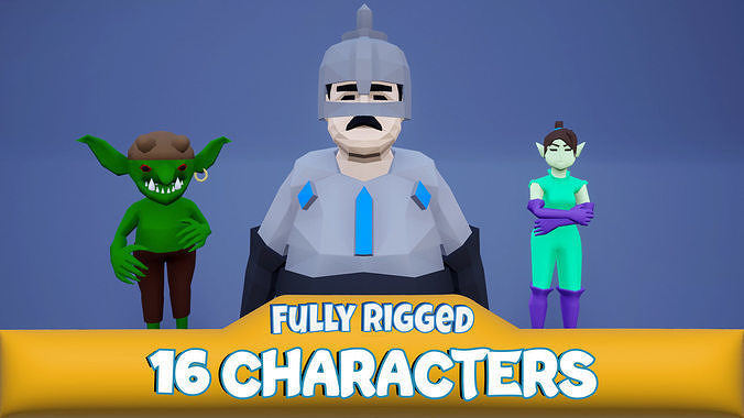 Medieval Lowpoly Characters Low-poly 3D model