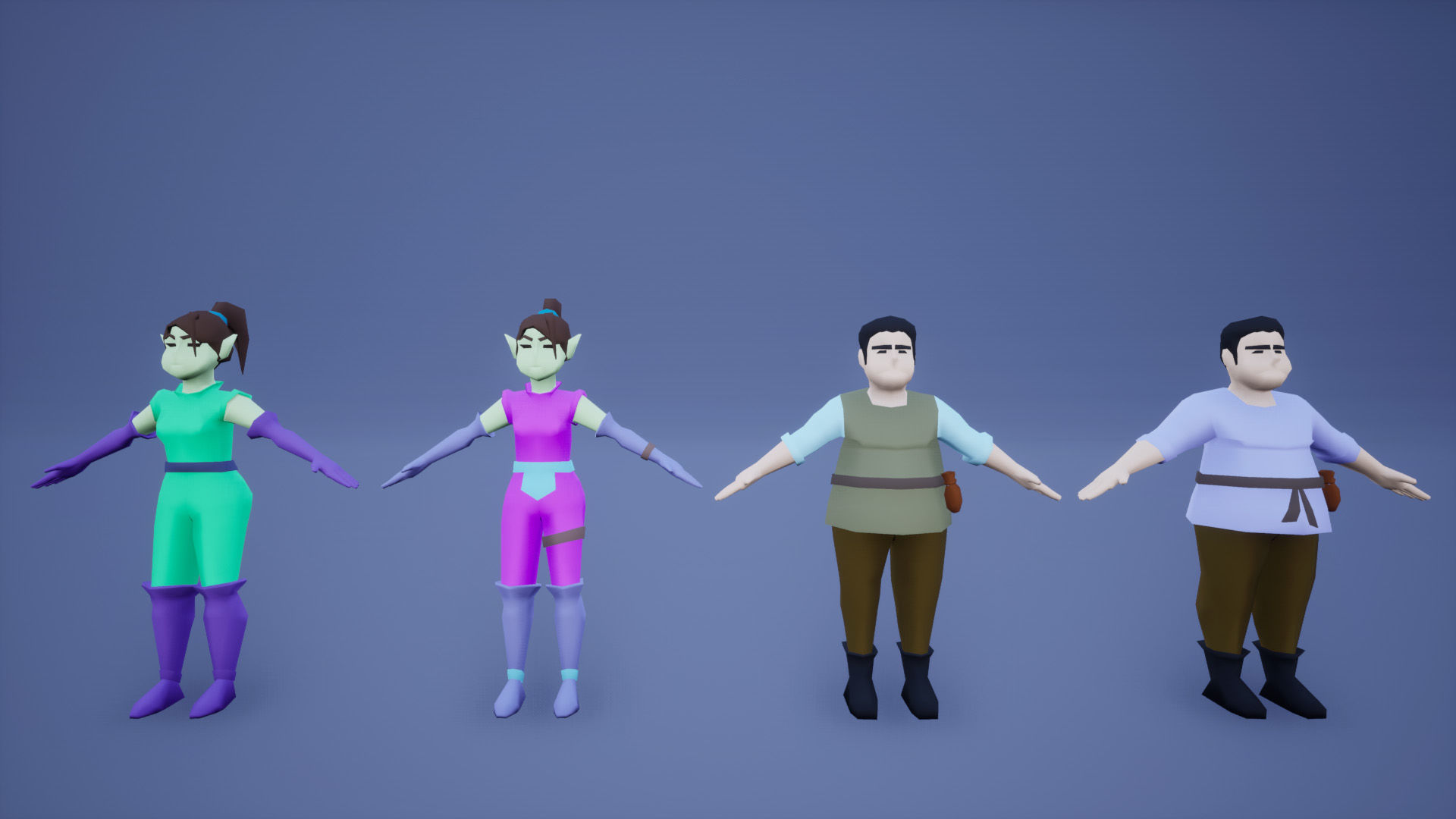 Medieval Lowpoly Characters Low-poly 3D model_4
