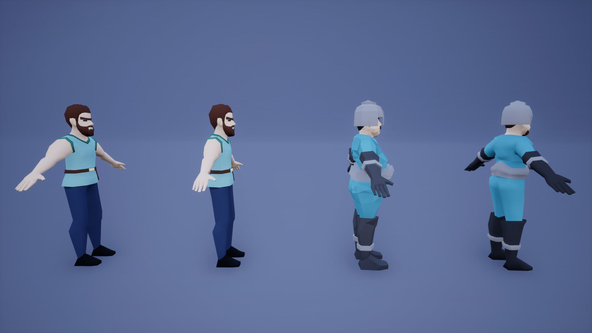 Medieval Lowpoly Characters Low-poly 3D model_7